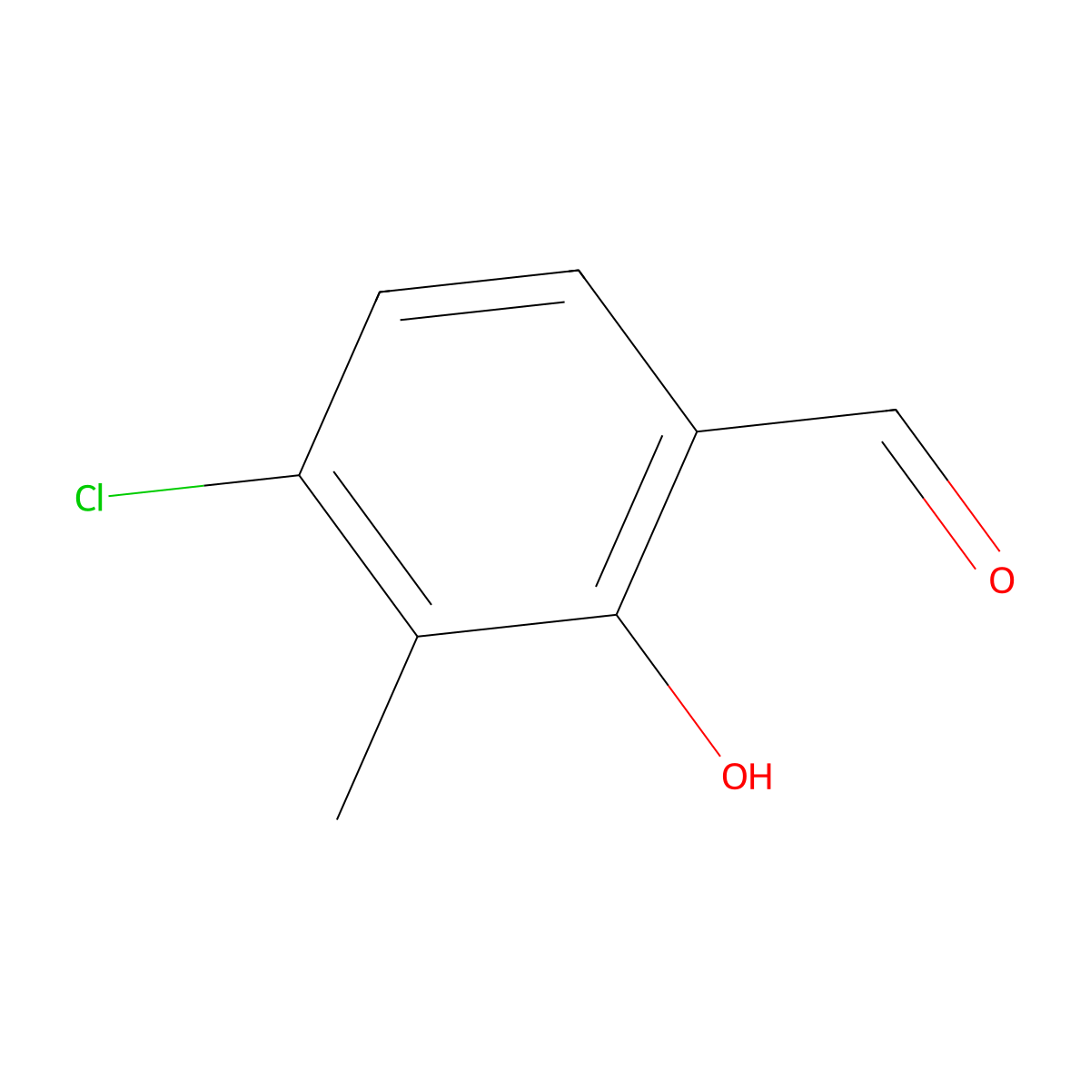 4-Chloro-2-hydroxy-3-methylbenzaldehyde molecular structure, CAS 55289-23-1