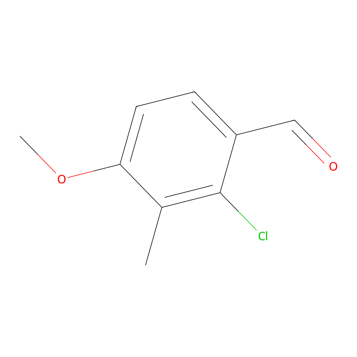 2-Chloro-4-methoxy-3-methylbenzaldehyde molecular structure, CAS 55289-25-3