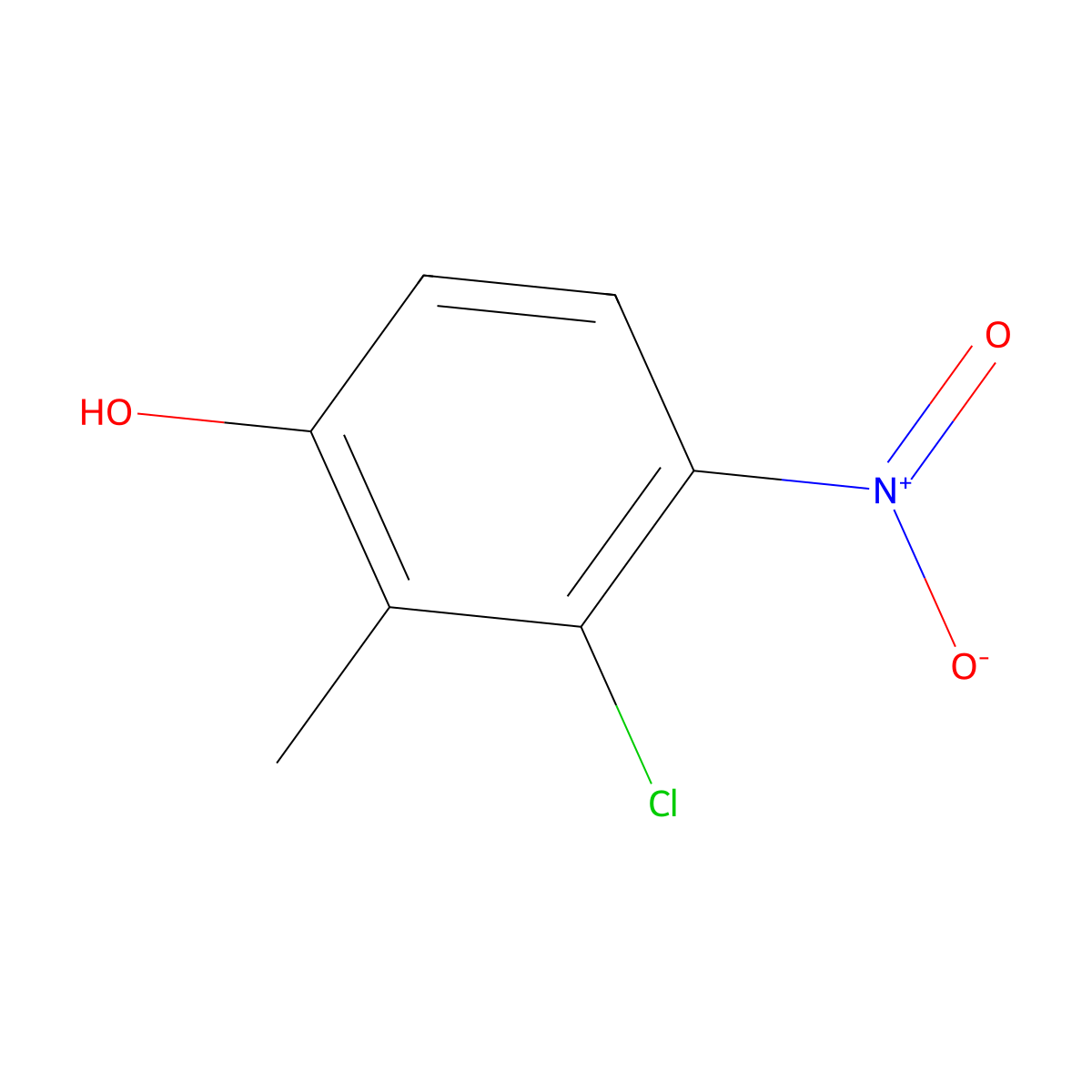 3-Chloro-2-methyl-4-nitrophenol molecular structure, CAS 55289-28-6