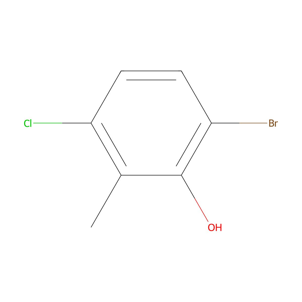 3-Chloro-6-Bromo-2-methylphenol molecular structure, CAS 55289-29-7