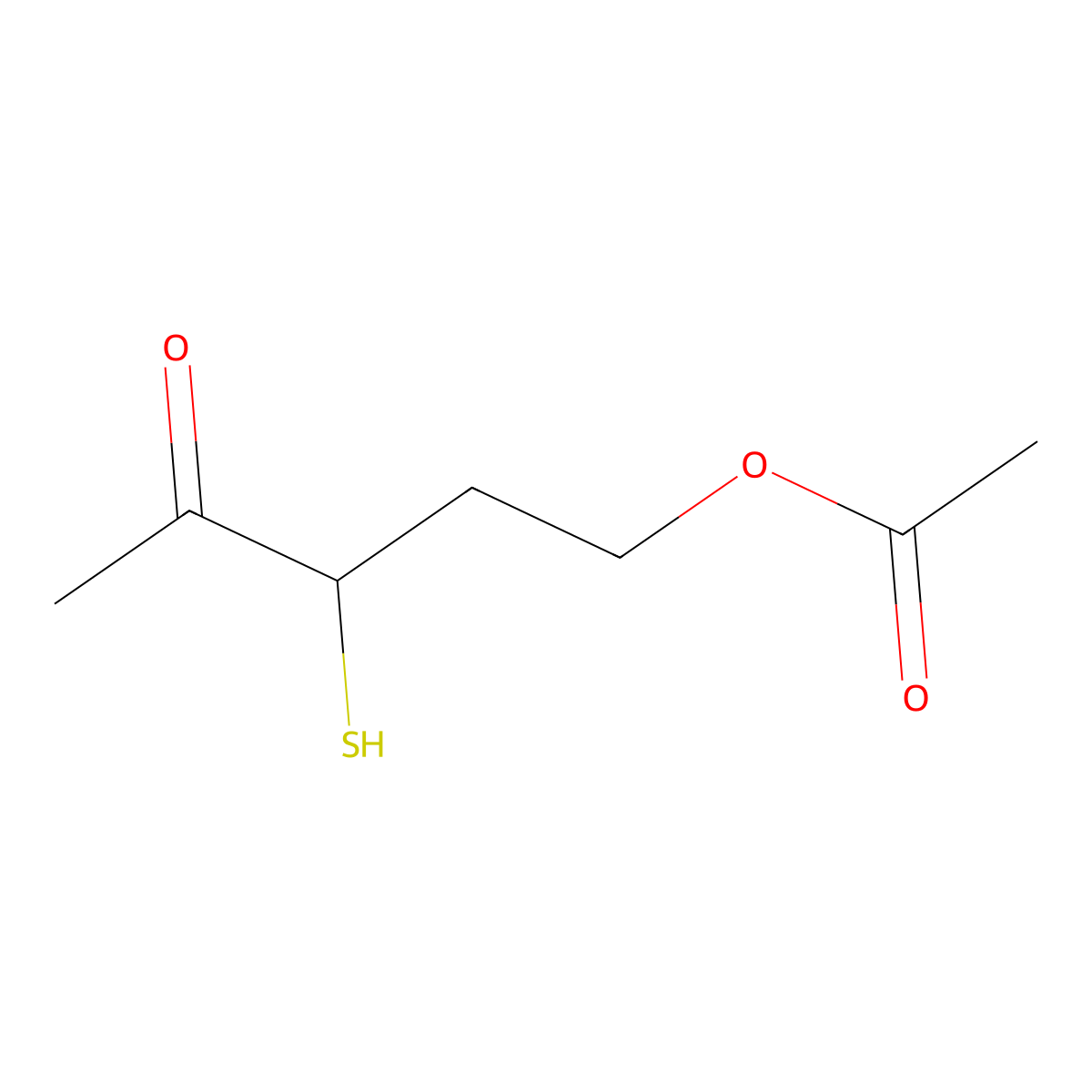 4-Oxo-3-sulfanylpentyl acetate molecular structure, CAS 55289-66-2