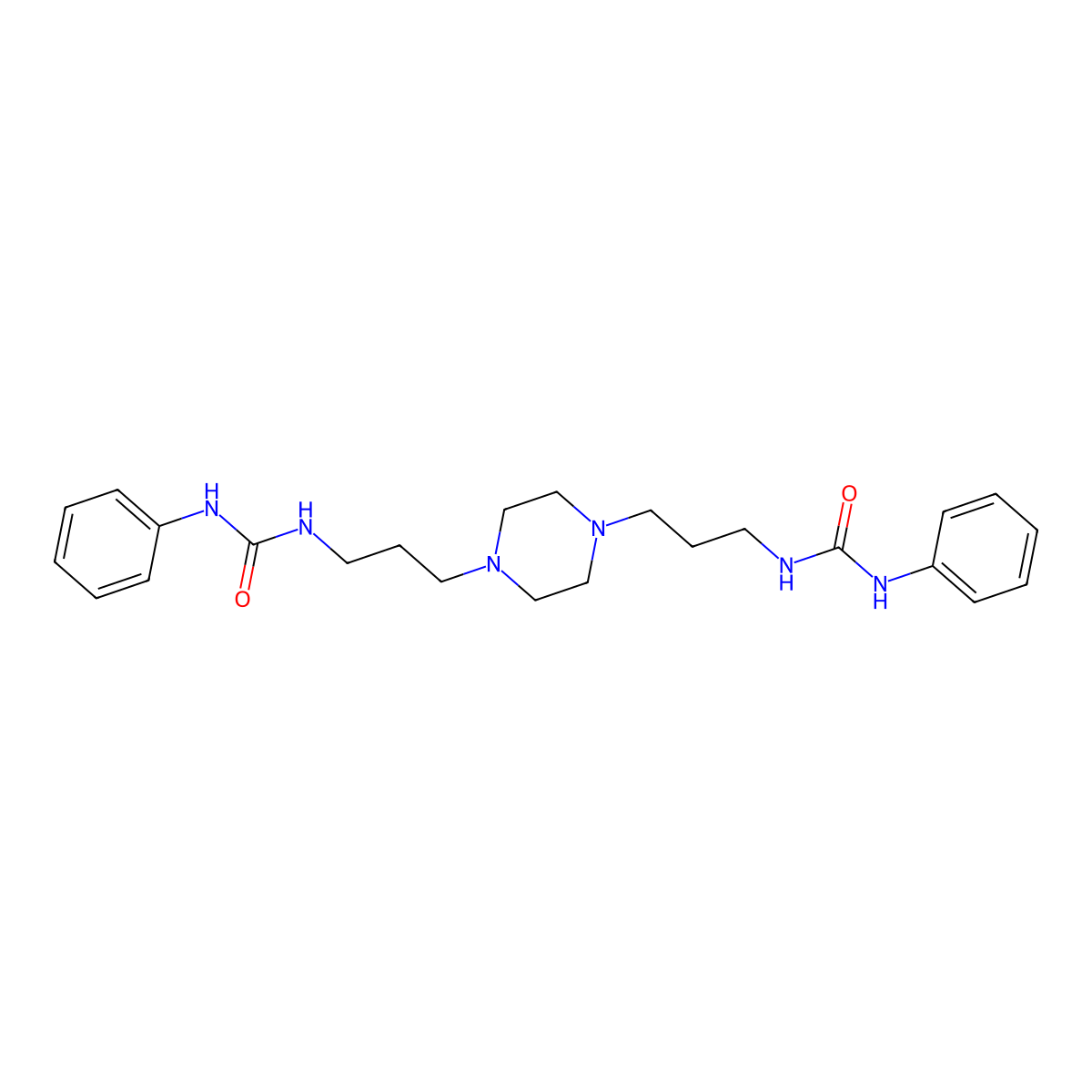 Urea, N,N''-(1,4-piperazinediyldi-3,1-propanediyl)bis(N'-phenyl- molecular structure, CAS 55290-98-7