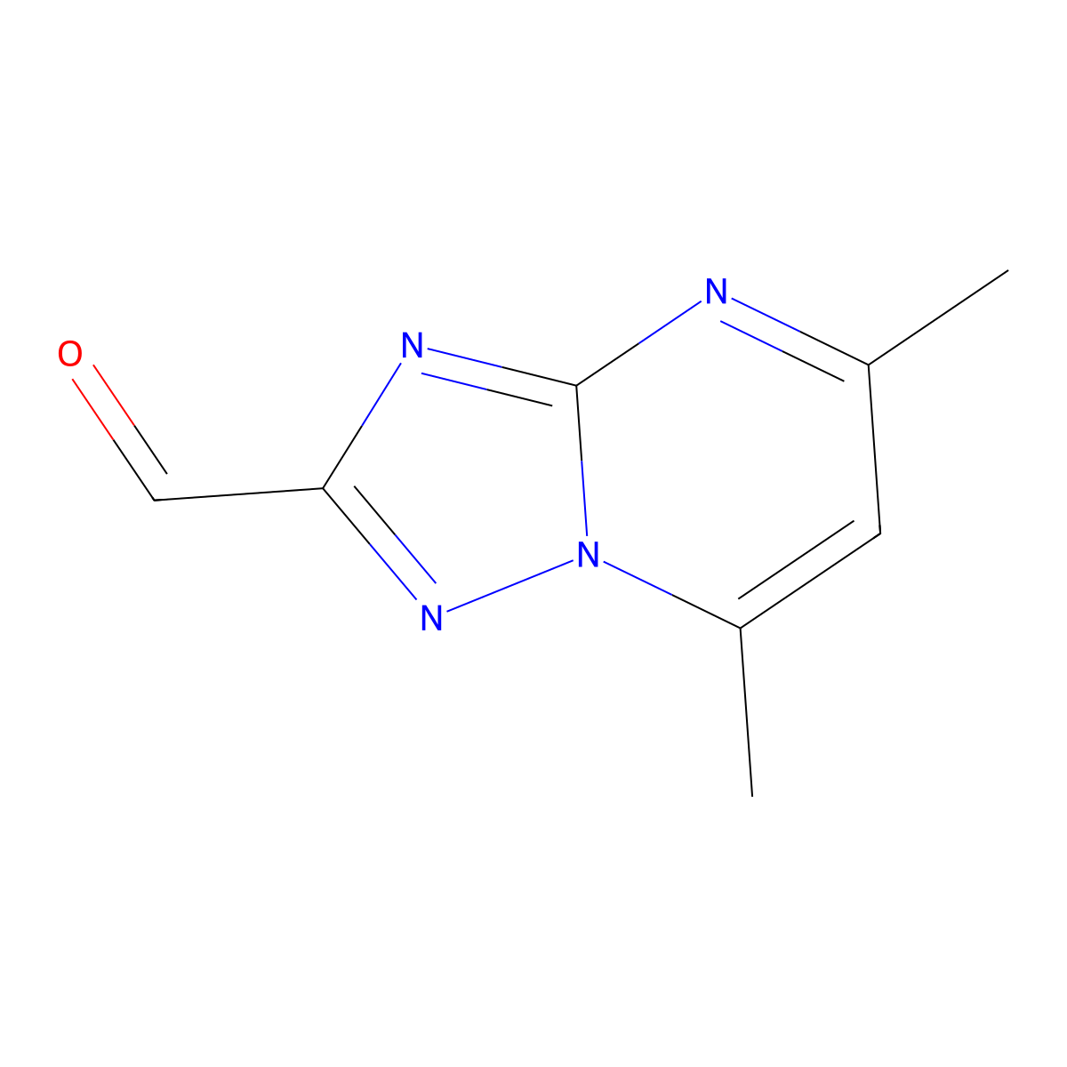 5,7-Dimethyl-[1,2,4]triazolo[1,5-a]pyrimidine-2-carbaldehyde molecular structure, CAS 55293-96-4