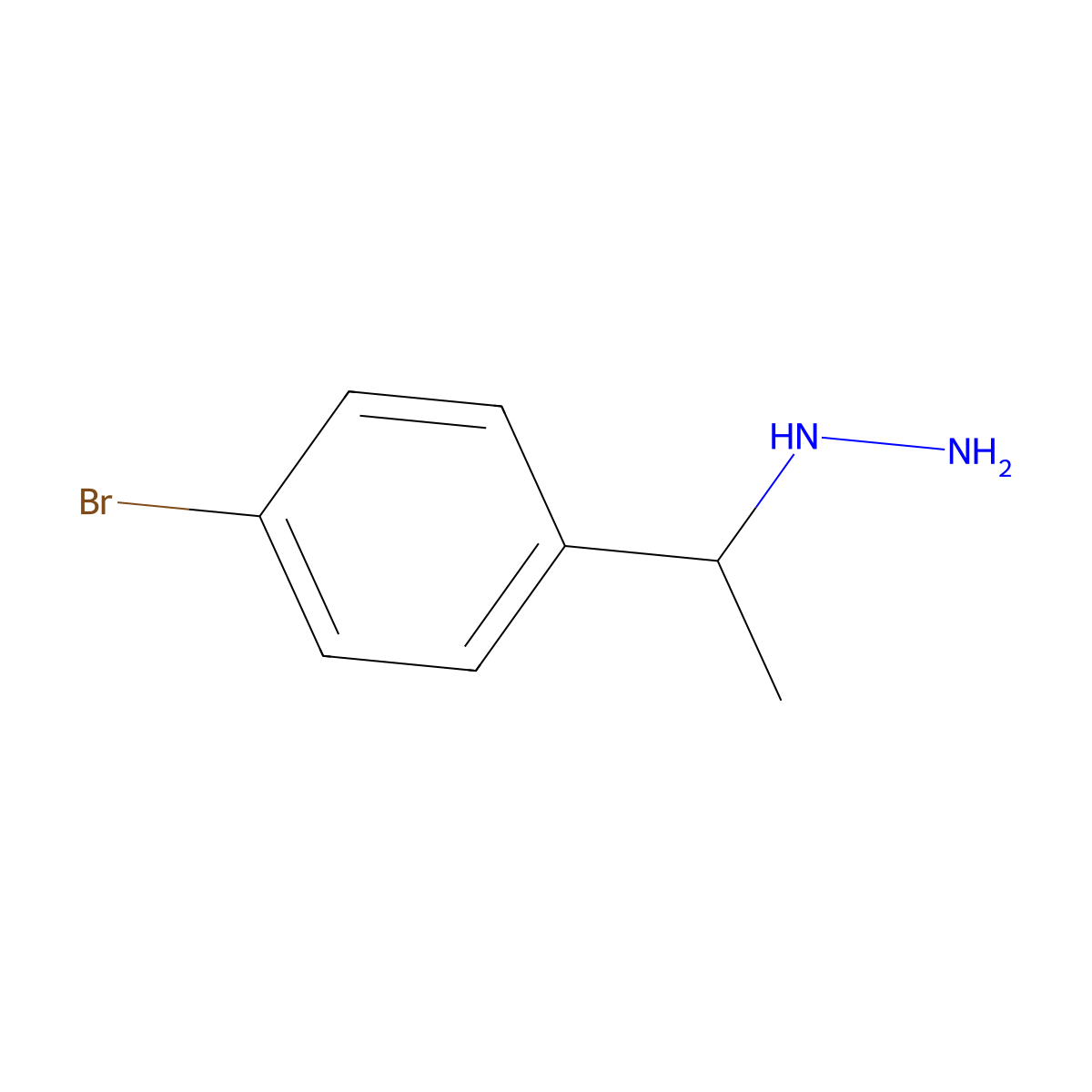 [1-(4-Bromo-phenyl)-ethyl]-hydrazine molecular structure, CAS 55294-84-3