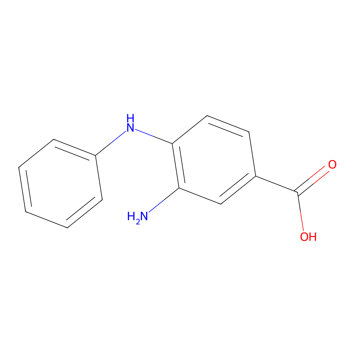 3-Amino-4-phenylamino-benzoic acid molecular structure, CAS 55296-17-8