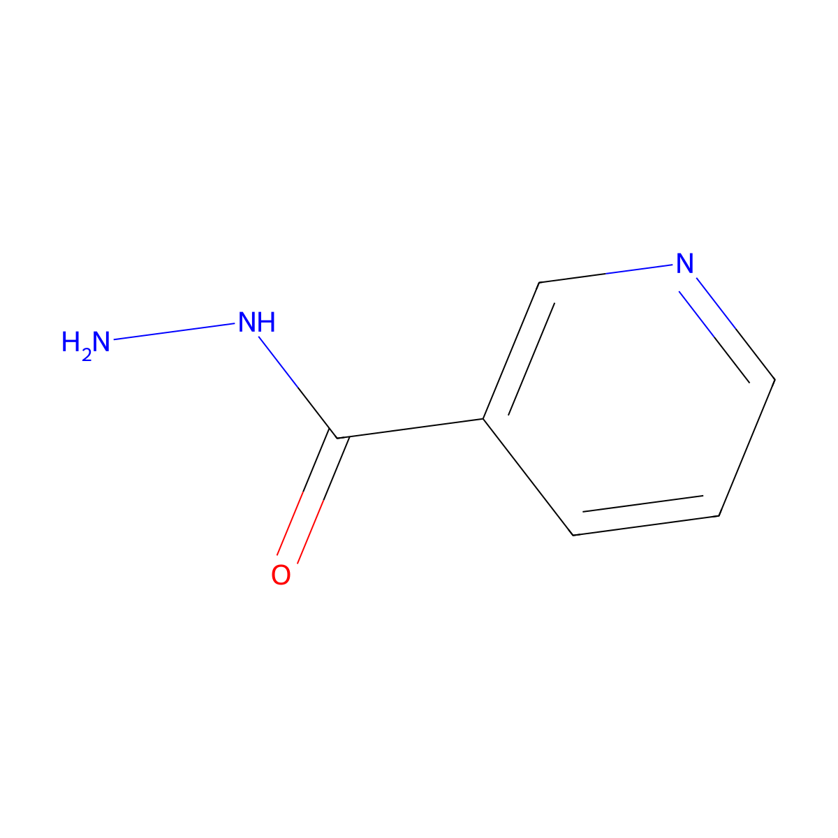 Nicotinic acid, hydrazide molecular structure, CAS 553-53-7