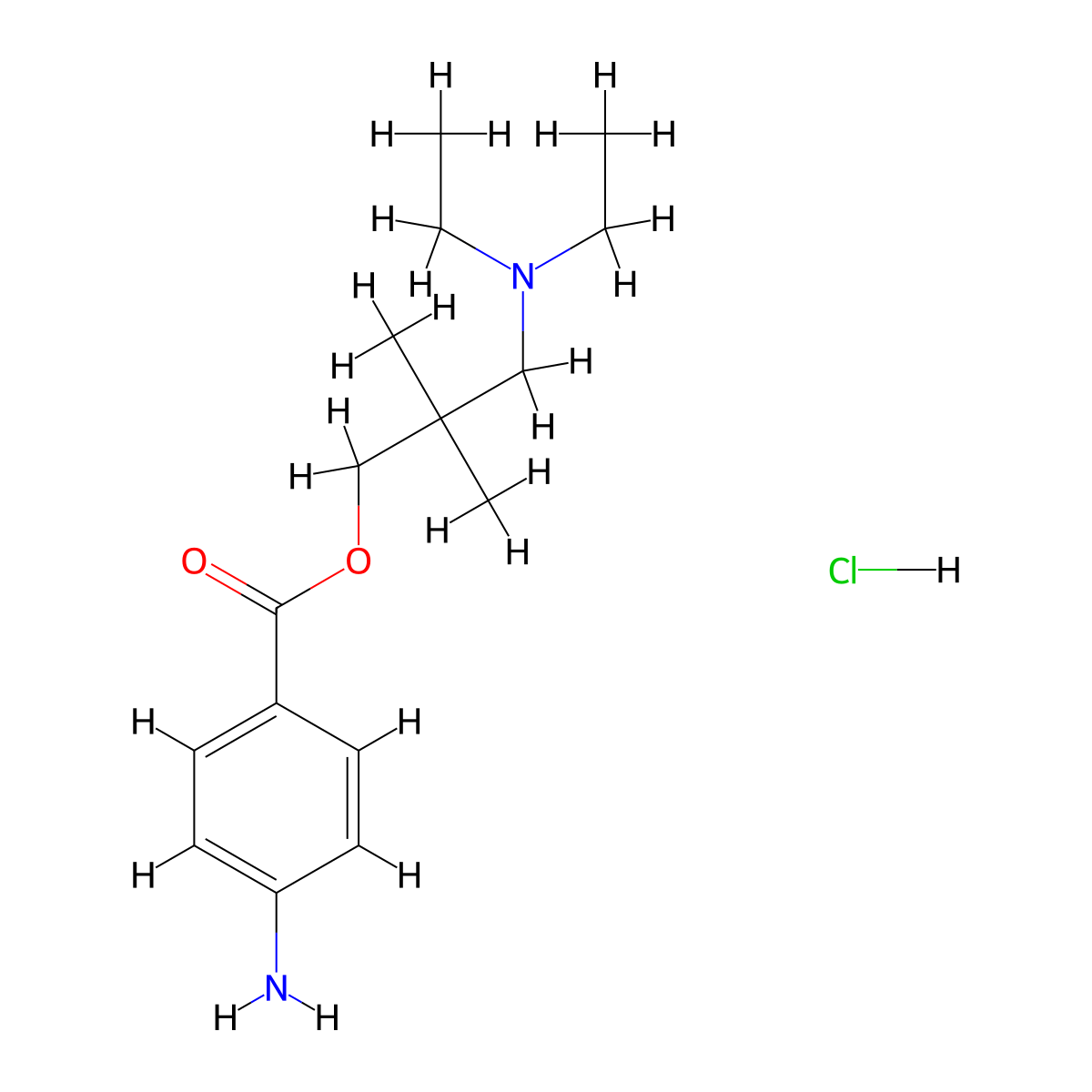 Dimethocaine hydrochloride molecular structure, CAS 553-63-9