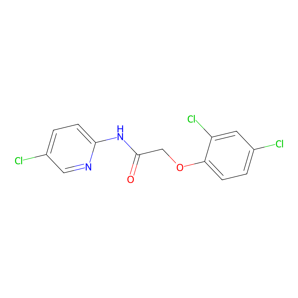 N-(5-chloropyridin-2-yl)-2-(2,4-dichlorophenoxy)acetamide molecular structure, CAS 5530-07-4
