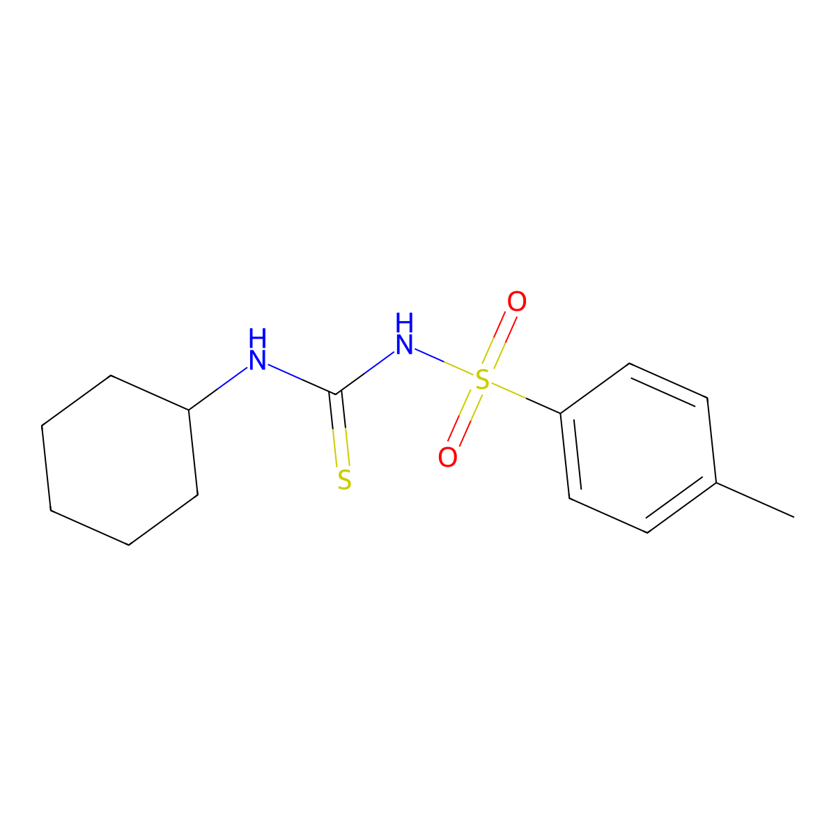 N-(cyclohexylcarbamothioyl)-4-methylbenzenesulfonamide molecular structure, CAS 5530-82-5