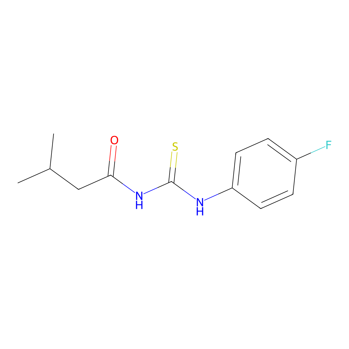 N-[(4-fluorophenyl)carbamothioyl]-3-methylbutanamide molecular structure, CAS 5530-98-3
