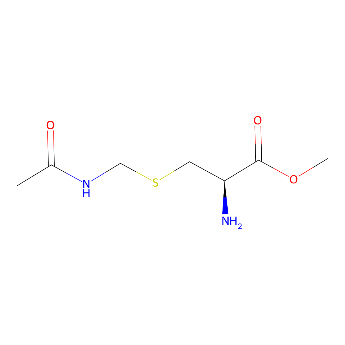 Methyl (2R)-2-amino-3-[(acetamidomethyl)sulfanyl]propanoate molecular structure, CAS 55300-64-6
