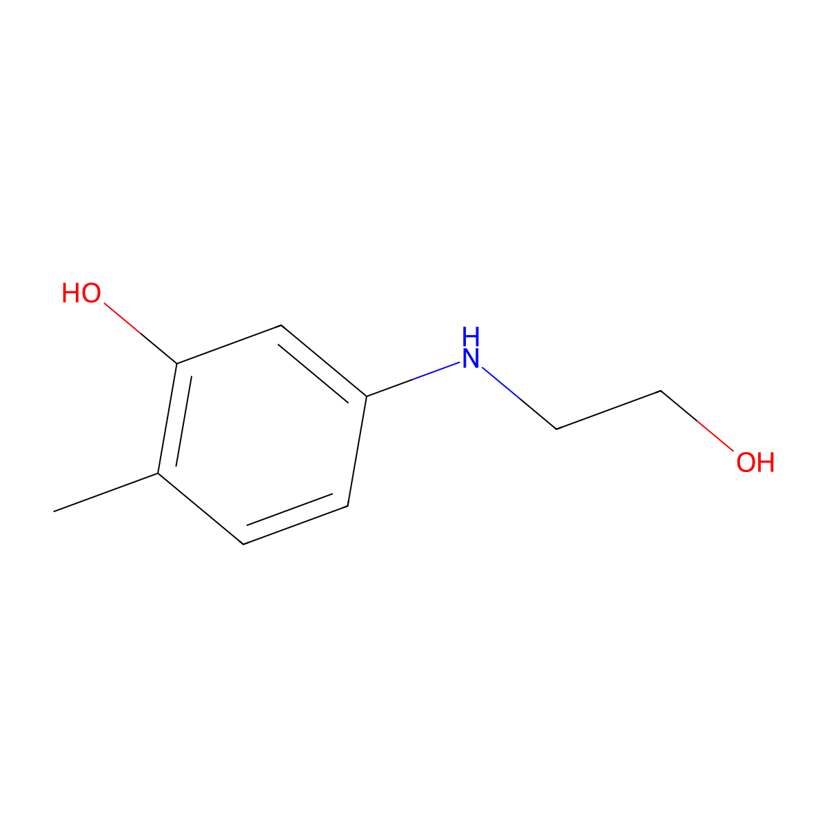 5-(2-Hydroxyethylamino)-2-methylphenol molecular structure, CAS 55302-96-0
