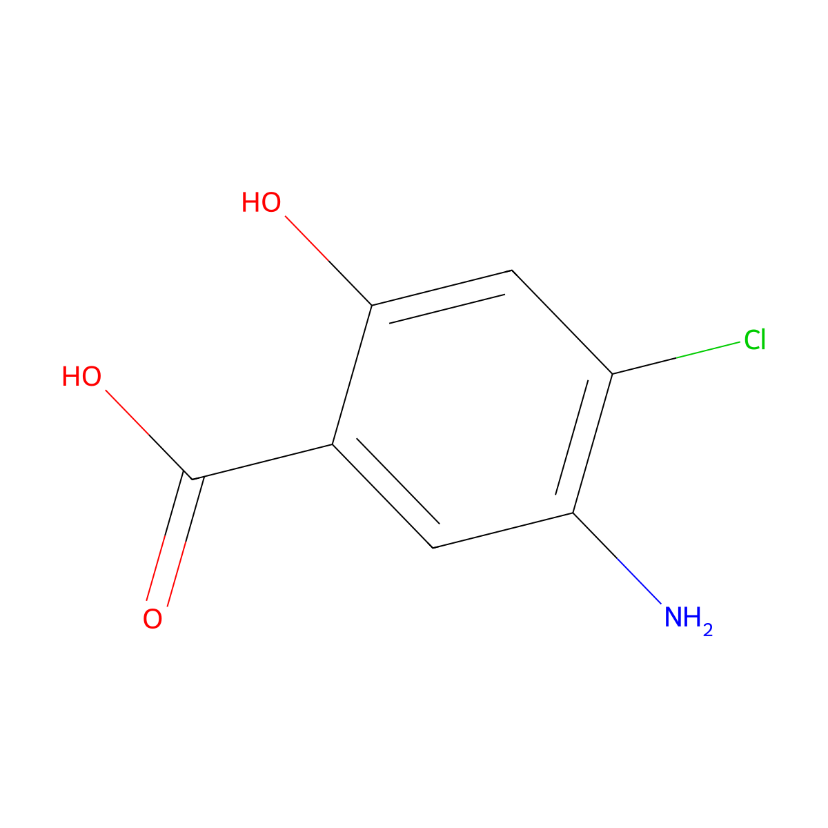 5-Amino-4-chloro-2-hydroxybenzoic acid molecular structure, CAS 55302-98-2