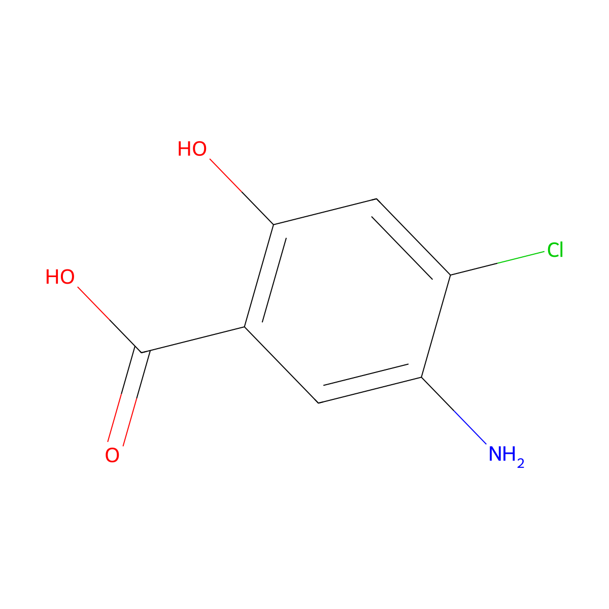 5-Amino-4-chloro-2-hydroxybenzoic acid molecular structure, CAS 55302-98-2