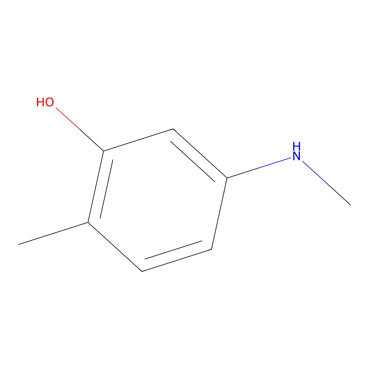 2-Methyl-5-(methylamino)phenol molecular structure, CAS 55302-99-3