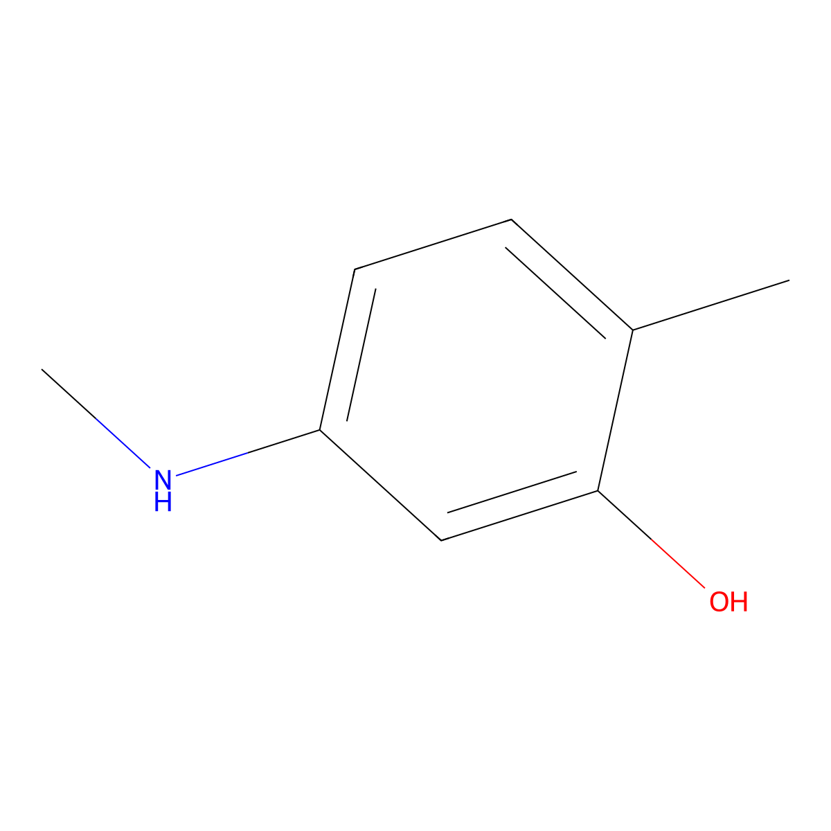 2-Methyl-5-(methylamino)phenol molecular structure, CAS 55302-99-3