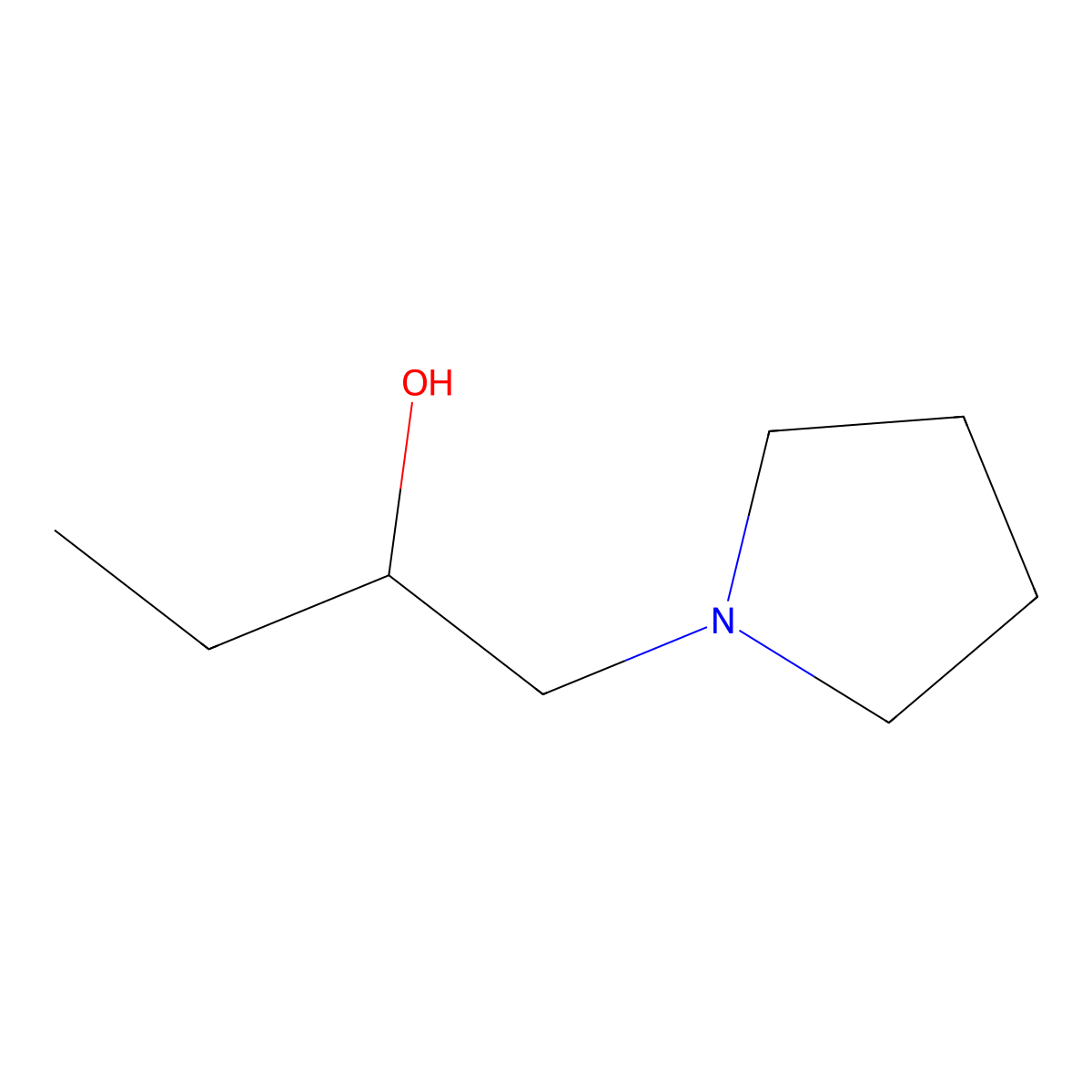 1-Pyrrolidinylbutan-2-ol molecular structure, CAS 55307-73-8