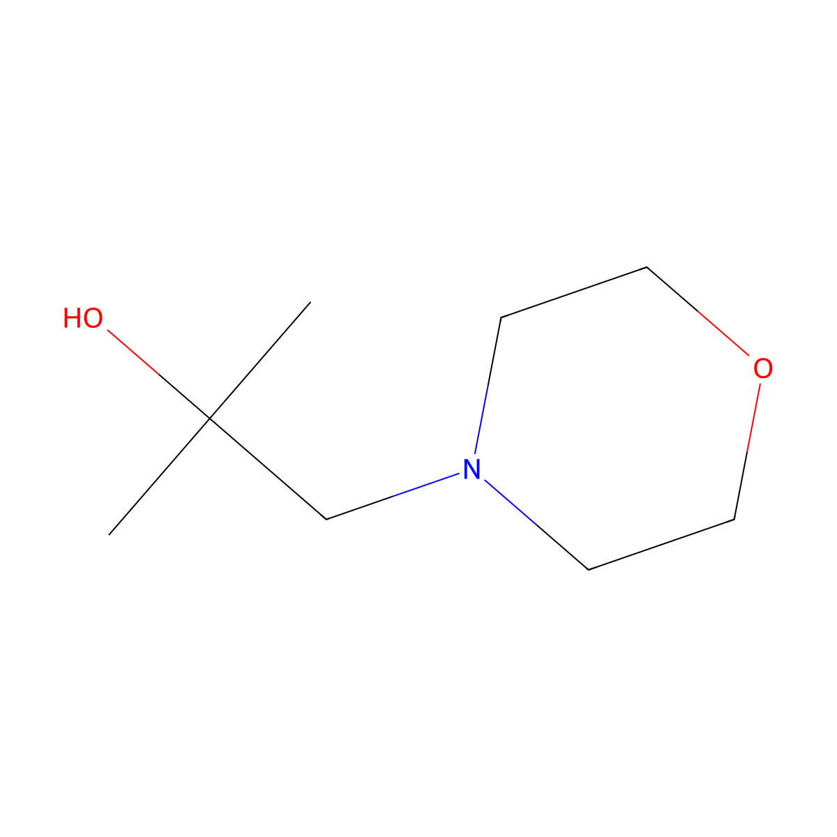 2-Methyl-1-morpholinopropan-2-ol molecular structure, CAS 55307-74-9