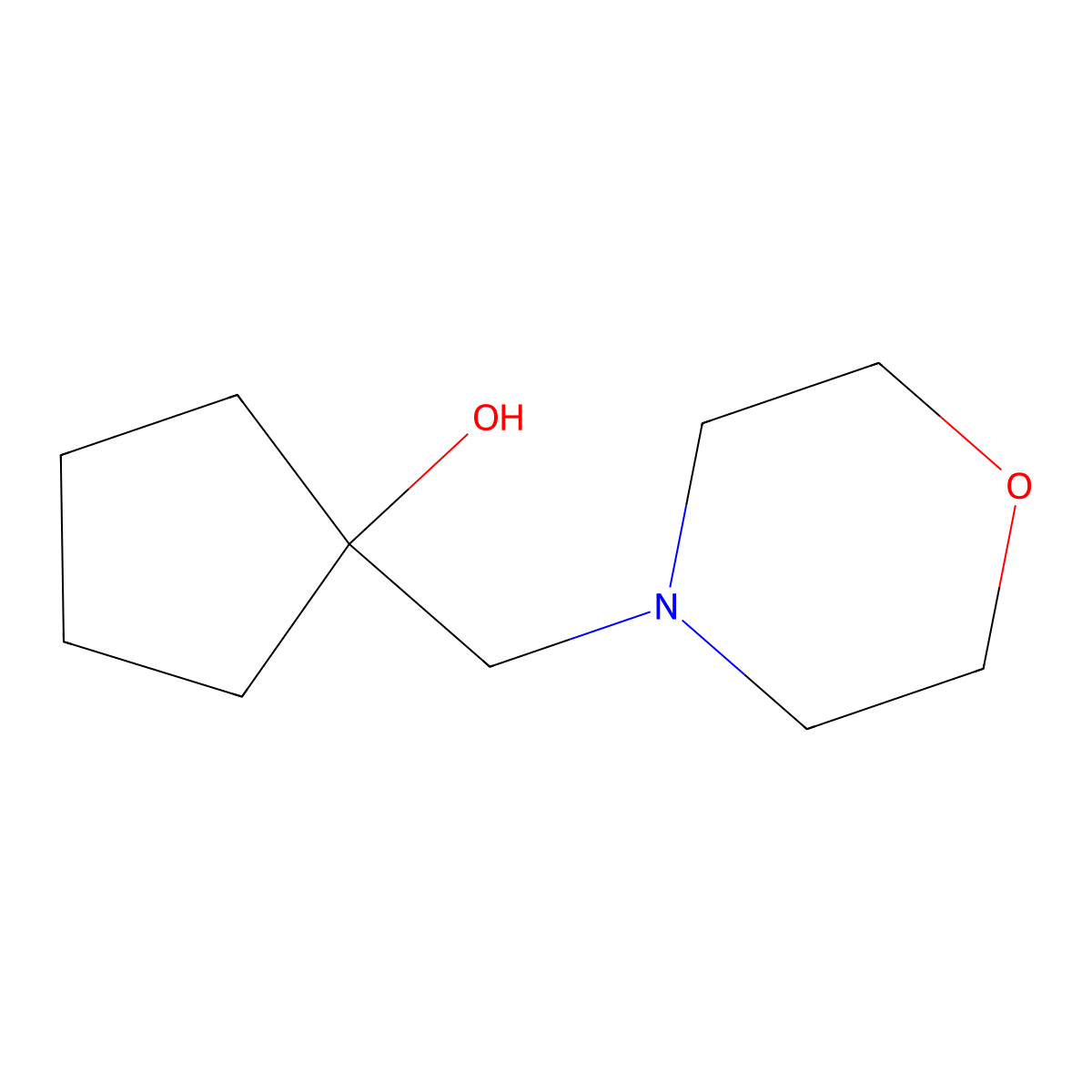 1-[(Morpholin-4-yl)methyl]cyclopentan-1-ol molecular structure, CAS 55307-76-1
