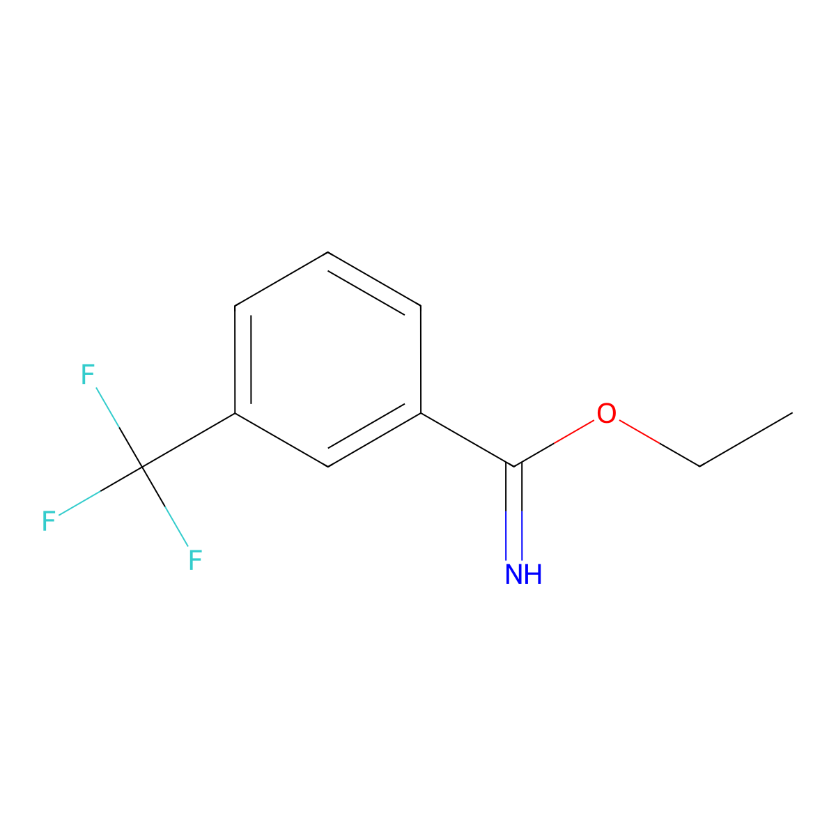 Benzenecarboximidic acid, 3-(trifluoromethyl)-, ethyl ester molecular structure, CAS 55308-43-5