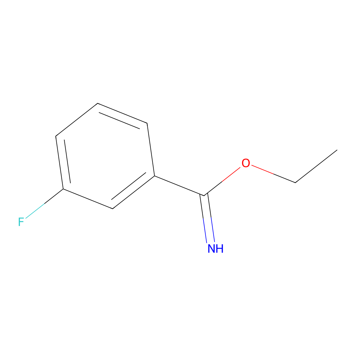 Ethyl 3-fluorobenzimidate molecular structure, CAS 55308-44-6