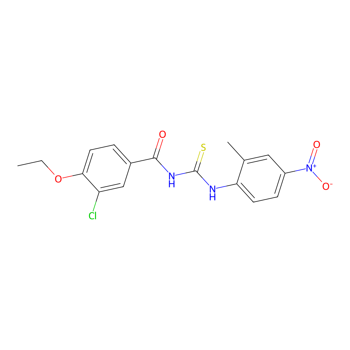 3-chloro-4-ethoxy-N-[(2-methyl-4-nitrophenyl)carbamothioyl]benzamide molecular structure, CAS 5531-21-5