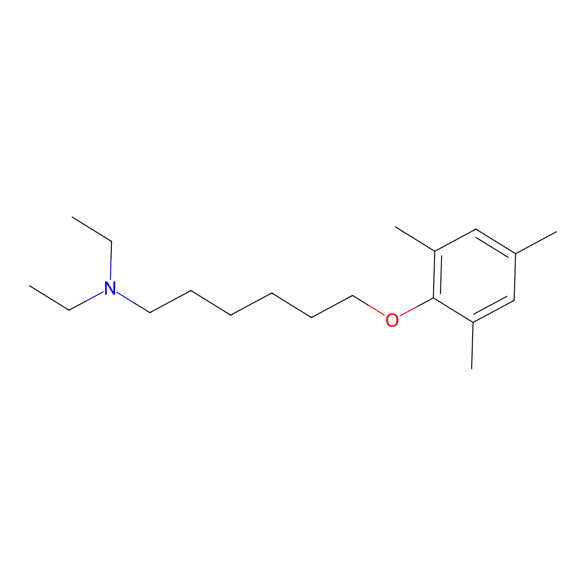 N,N-diethyl-6-(2,4,6-trimethylphenoxy)hexan-1-amine molecular structure, CAS 5531-88-4