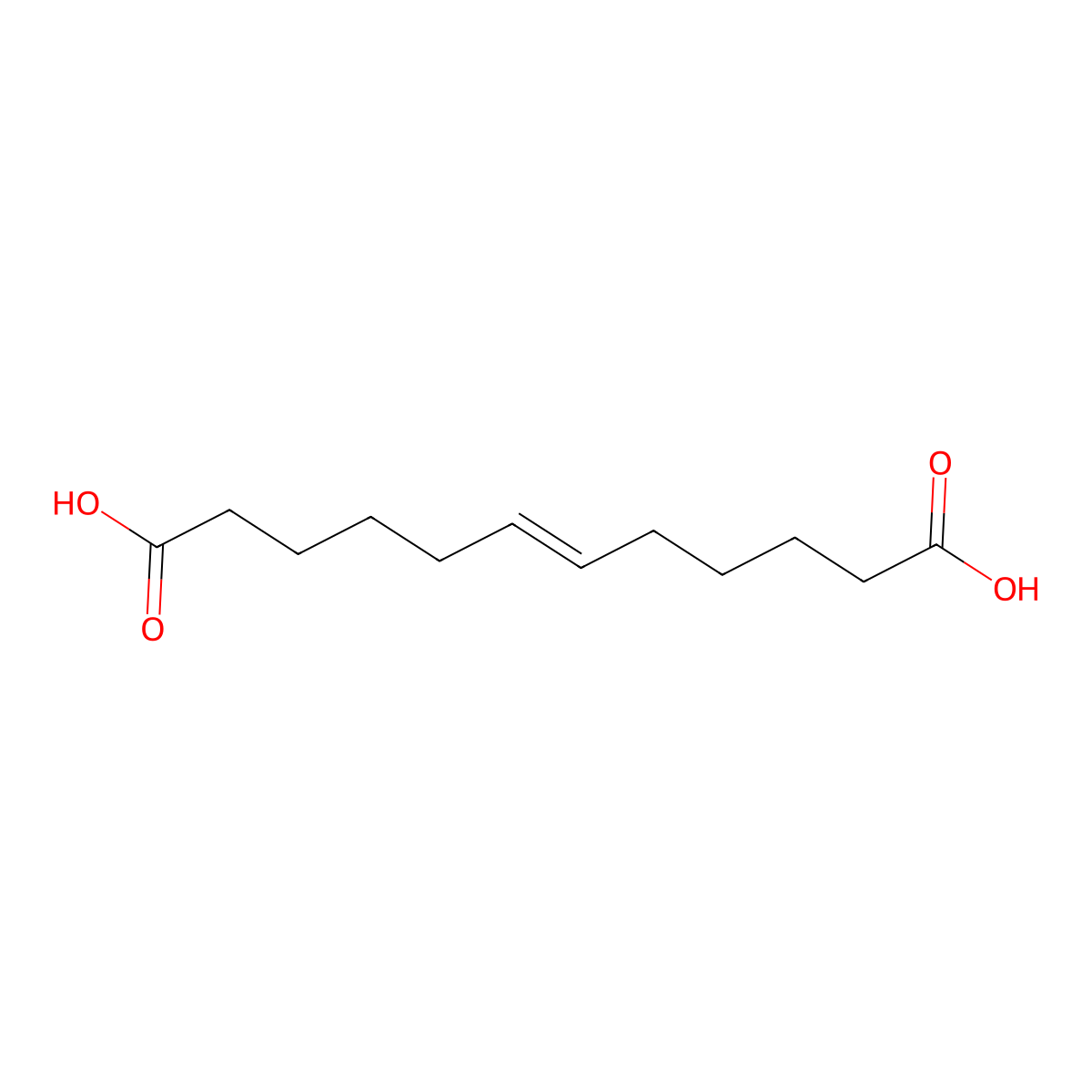 6-Dodecenedioic acid, (E)- molecular structure, CAS 55311-06-3