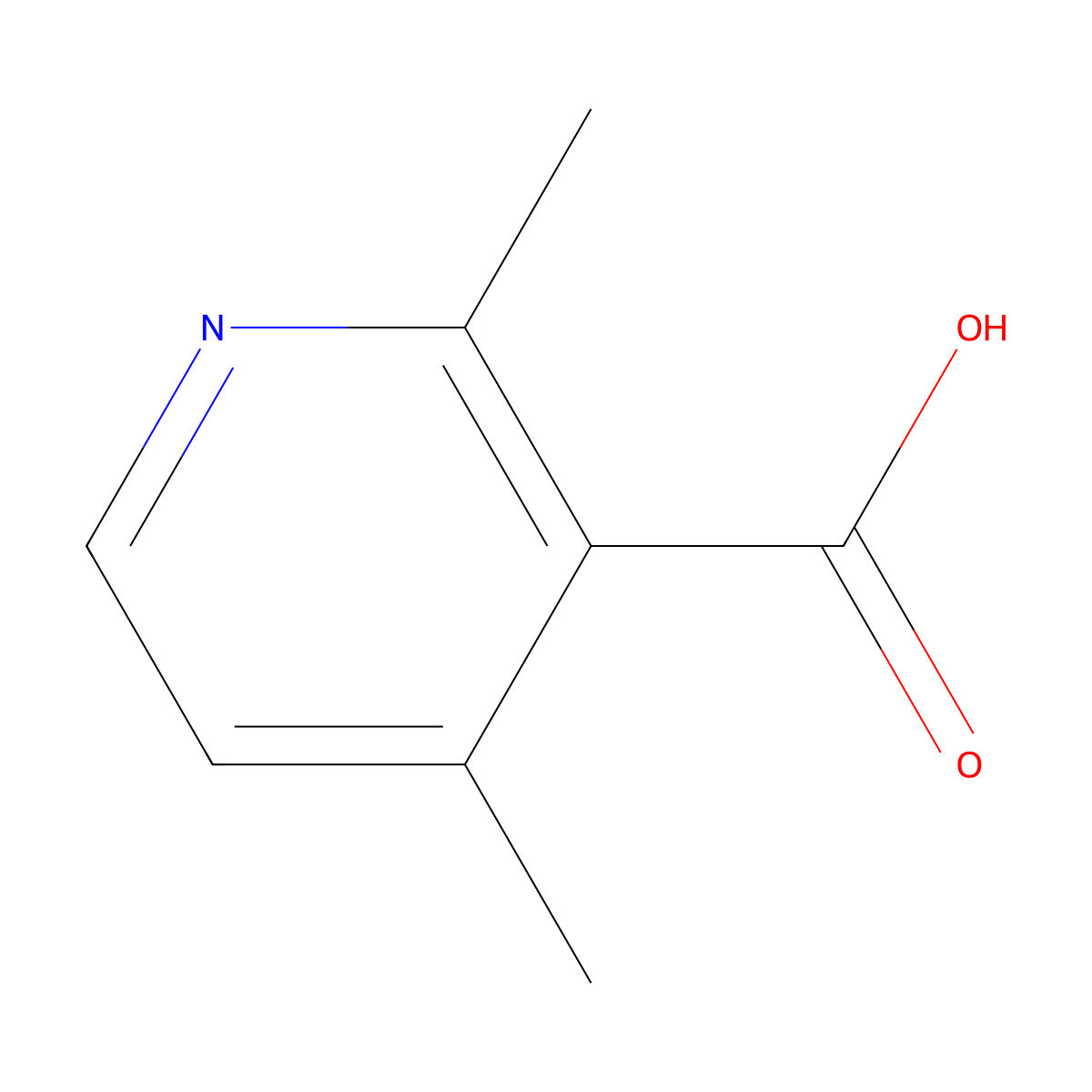 2,4-Dimethyl-3-pyridinecarboxylic acid molecular structure, CAS 55314-30-2