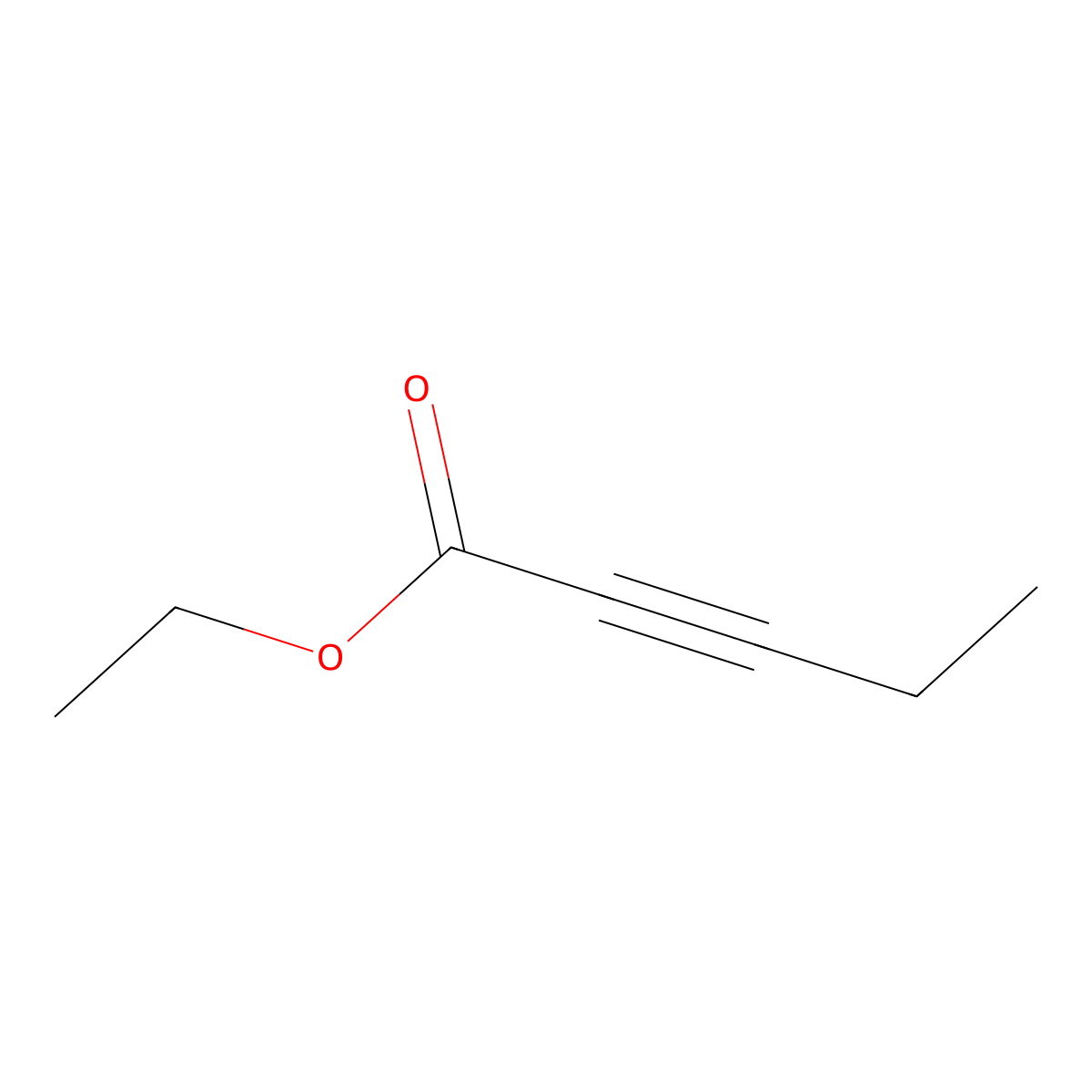Ethyl pent-2-yn-1-oate molecular structure, CAS 55314-57-3