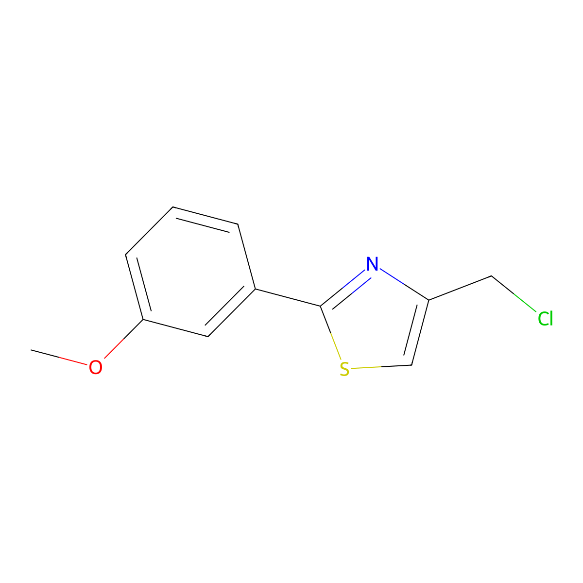 4-(Chloromethyl)-2-(3-methoxyphenyl)-1,3-thiazole molecular structure, CAS 55315-31-6