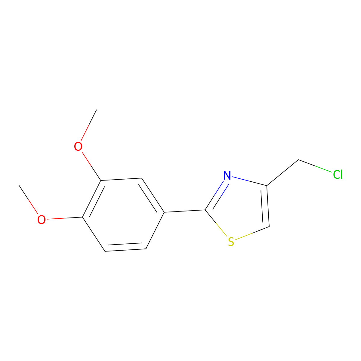 4-(Chloromethyl)-2-(3,4-dimethoxyphenyl)-1,3-thiazole molecular structure, CAS 55315-32-7