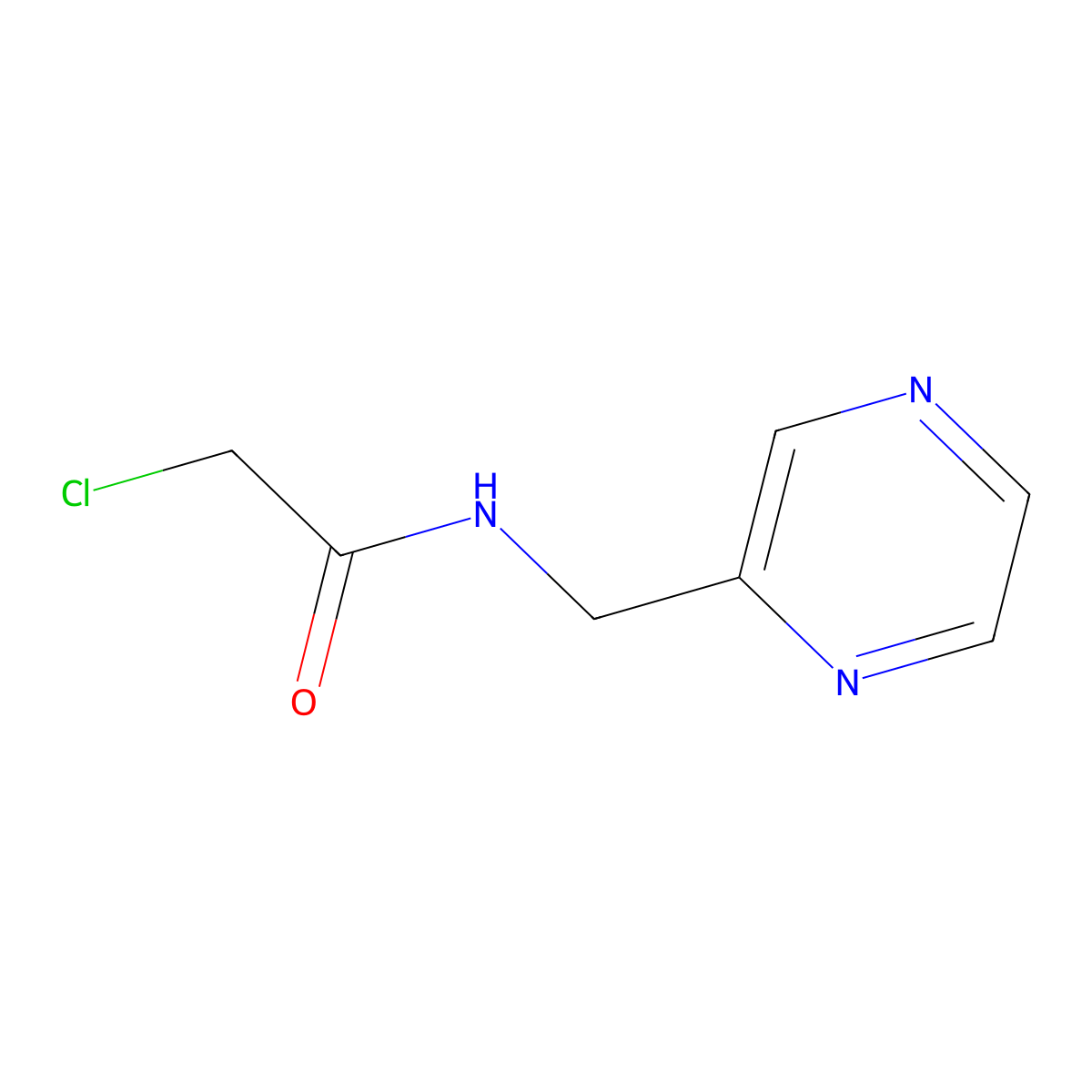 2-chloro-N-(pyrazin-2-ylmethyl)acetamide molecular structure, CAS 55316-33-1