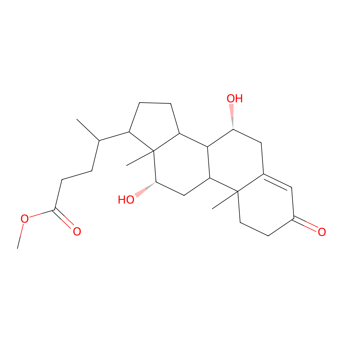 Methyl 3-keto-delta-4-cholate molecular structure, CAS 55319-79-4