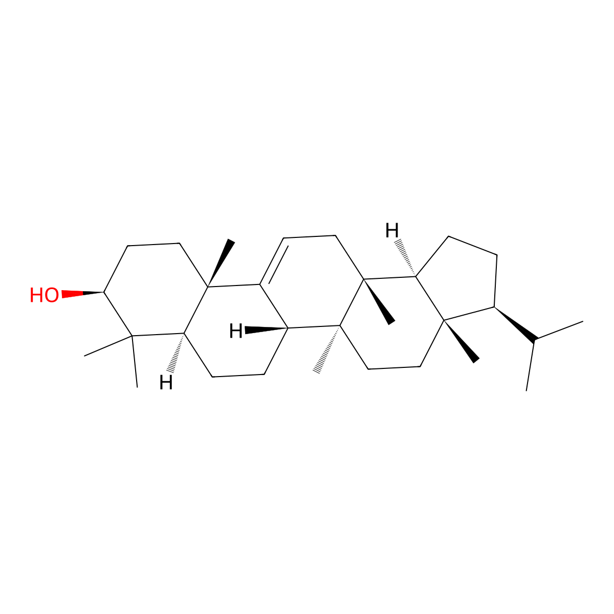 (3beta,21beta)-13,17-Dimethyl-A'-neo-26,28-dinorgammacer-9(11)-en-3-ol molecular structure, CAS 5532-41-2