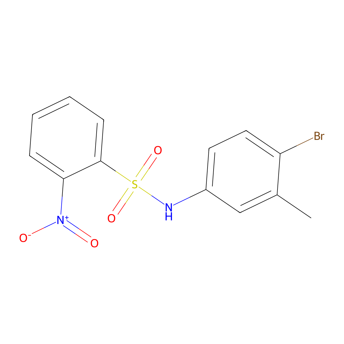 N-(4-bromo-3-methylphenyl)-2-nitrobenzenesulfonamide molecular structure, CAS 5532-46-7