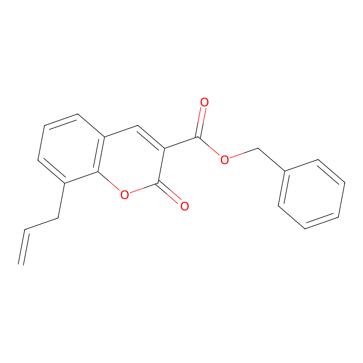 Benzyl 2-oxo-8-prop-2-enyl-chromene-3-carboxylate molecular structure, CAS 5532-49-0