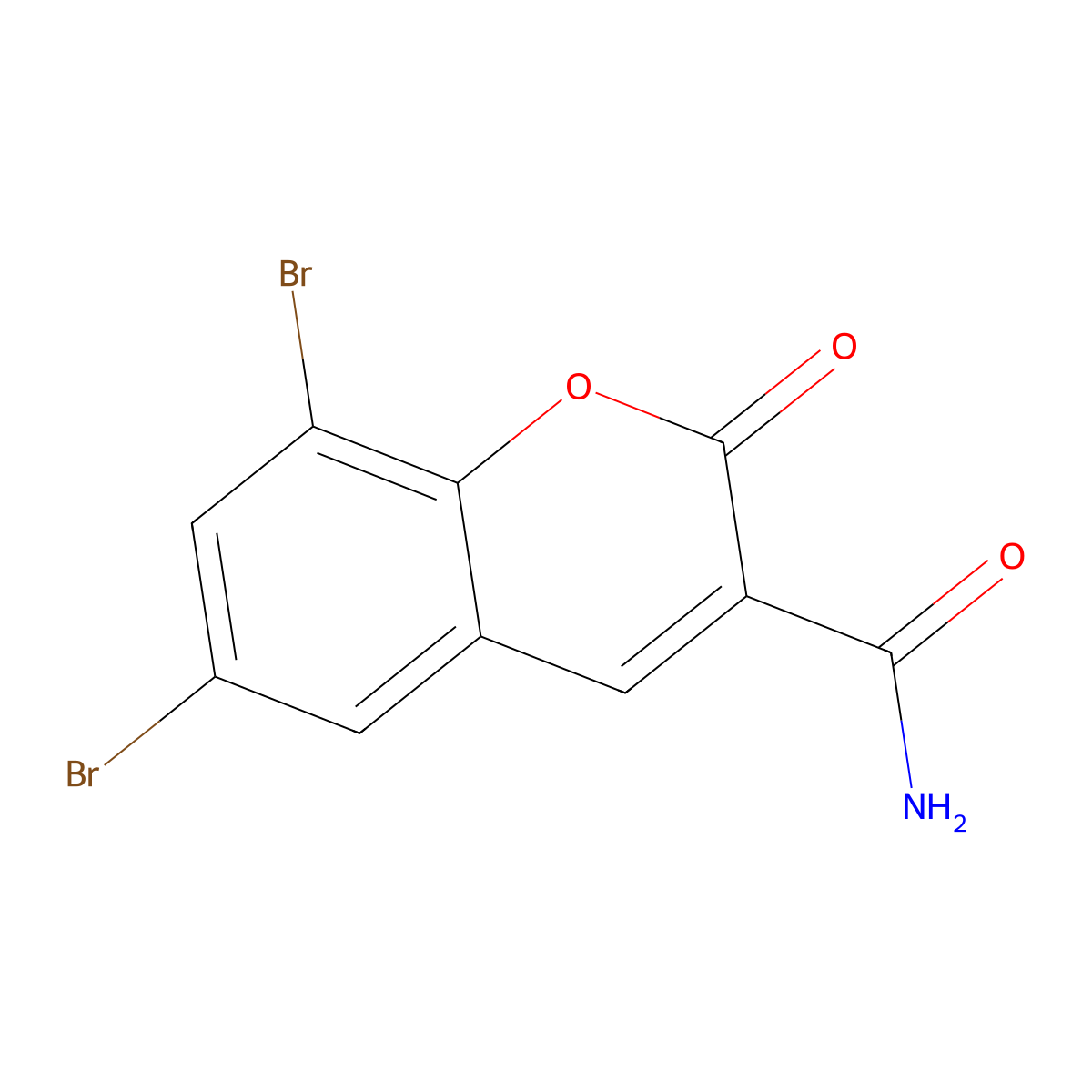 6,8-dibromo-2-oxo-2H-chromene-3-carboxamide molecular structure, CAS 5532-68-3