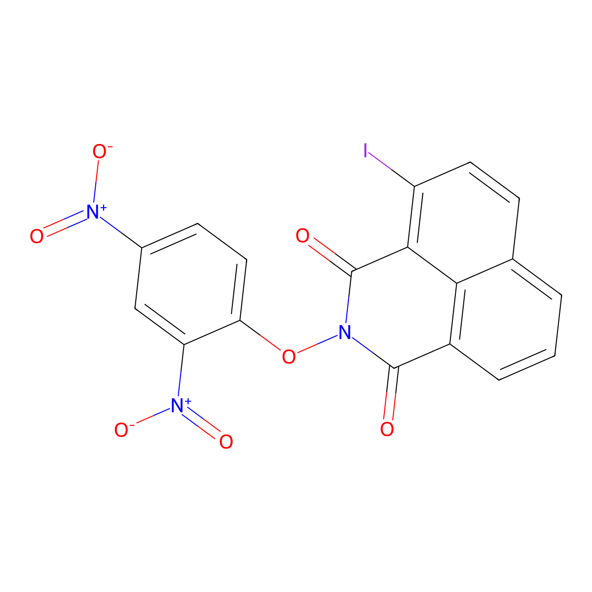 2-(2,4-Dinitrophenoxy)-4-iodobenzo[de]isoquinoline-1,3-dione molecular structure, CAS 5532-75-2