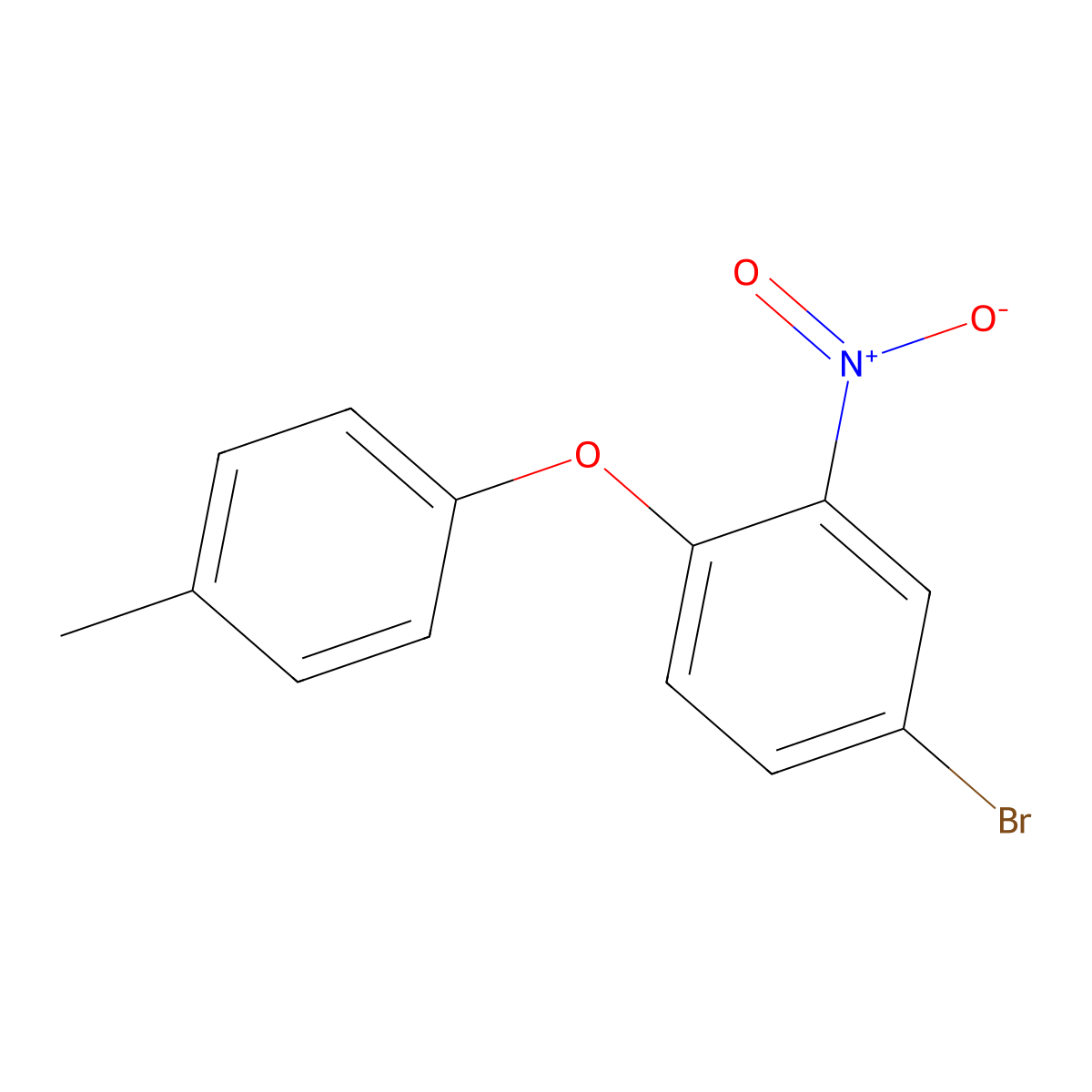 4-Bromo-2-nitro-1-(p-tolyloxy)benzene molecular structure, CAS 55321-64-7
