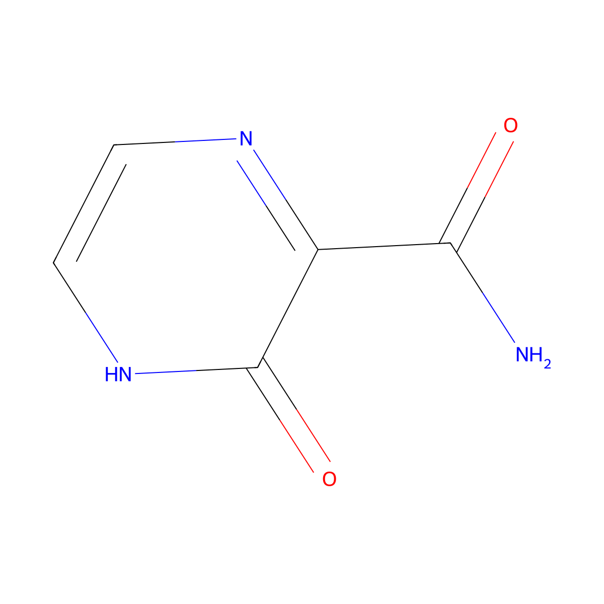 2-Pyrazinecarboxamide, 3,4-dihydro-3-oxo- molecular structure, CAS 55321-99-8