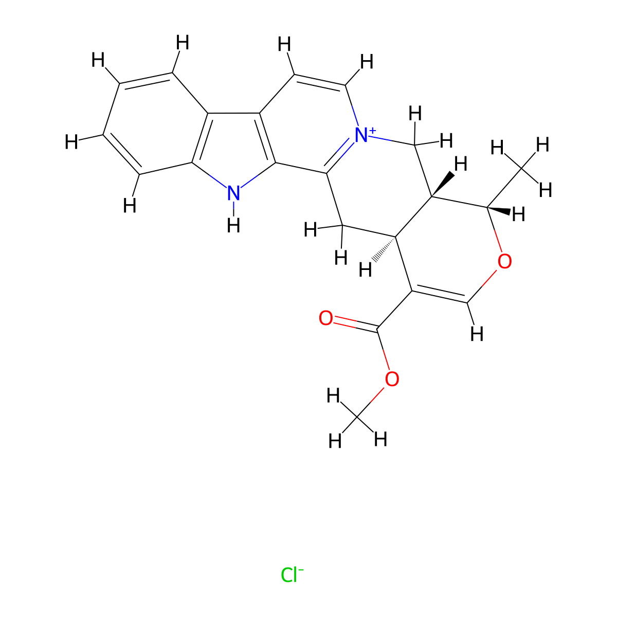 Serpentine hydrochloride molecular structure, CAS 55322-91-3