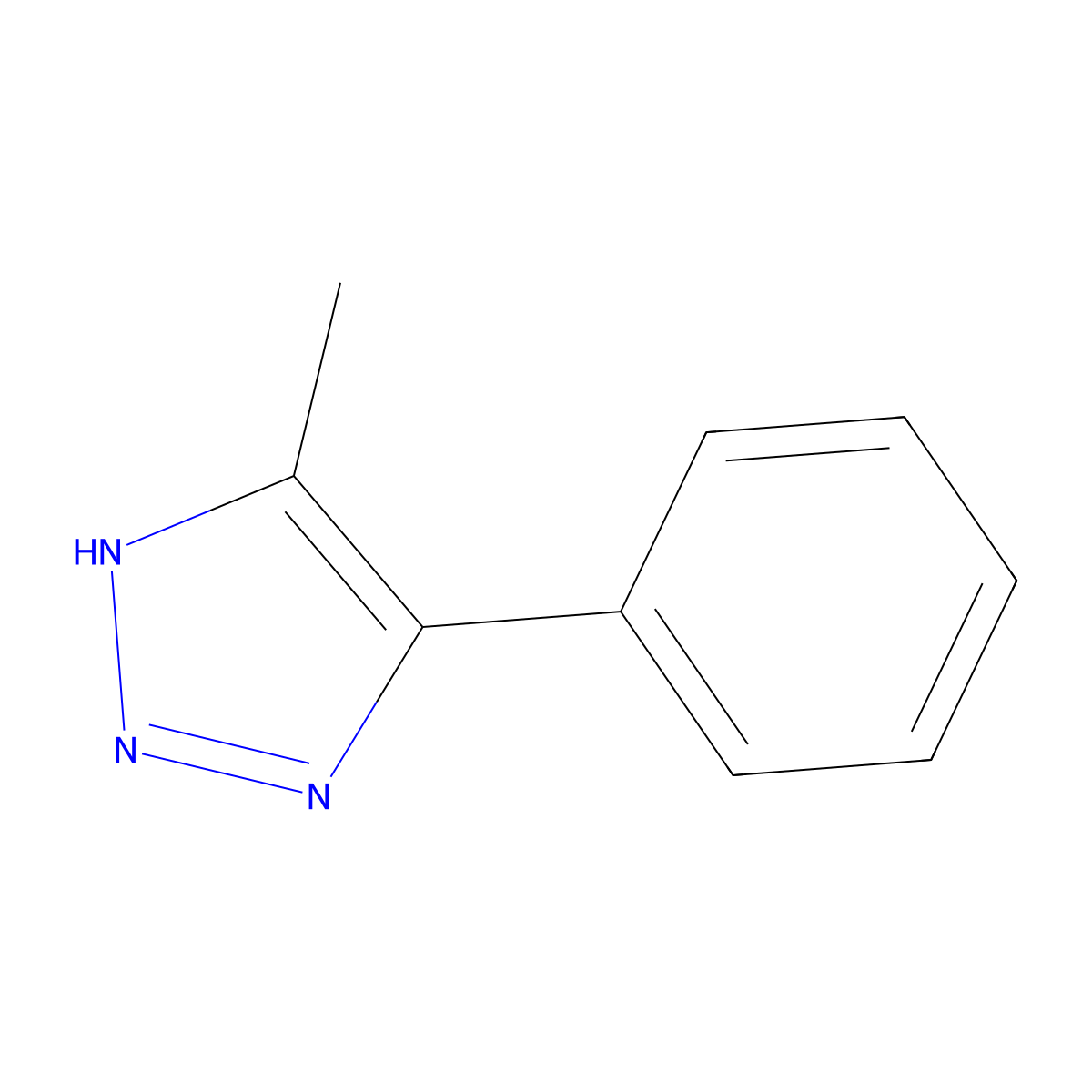 5-methyl-4-phenyl-1H-1,2,3-triazole molecular structure, CAS 55324-06-6