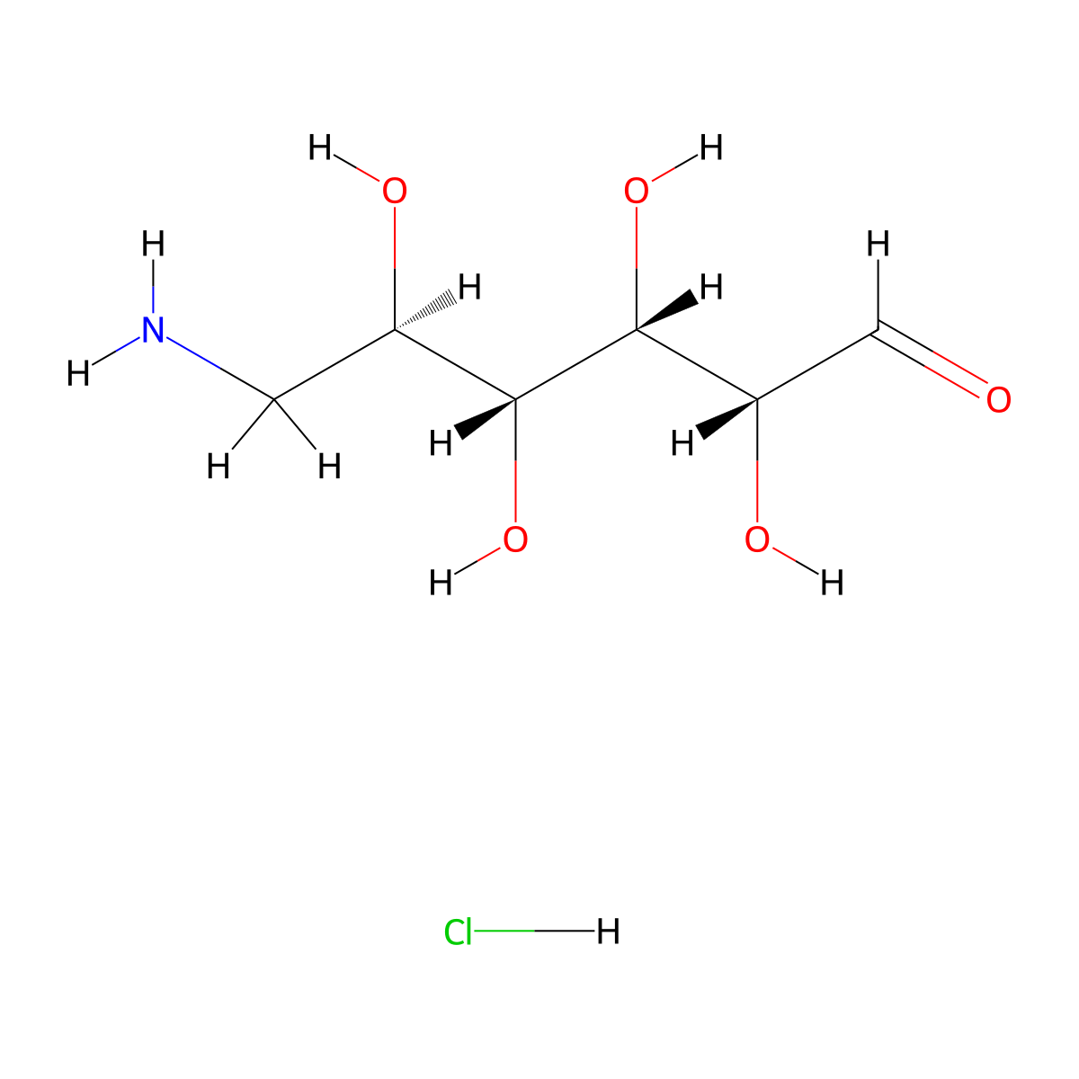D-Glucose, 6-amino-6-deoxy-, hydrochloride molecular structure, CAS 55324-97-5