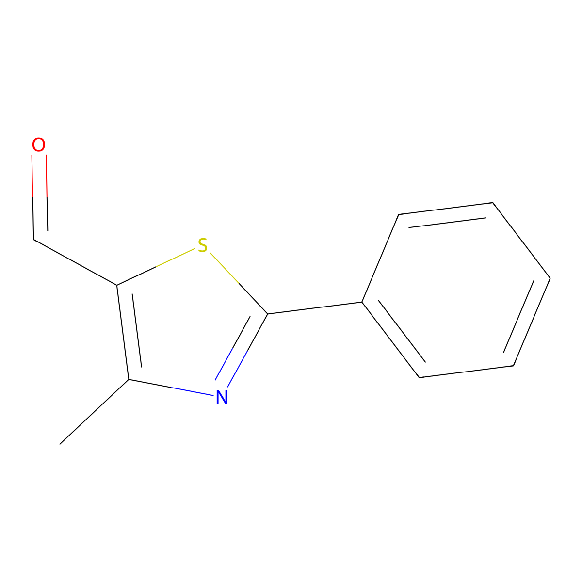 4-Methyl-2-phenyl-1,3-thiazole-5-carbaldehyde molecular structure, CAS 55327-23-6