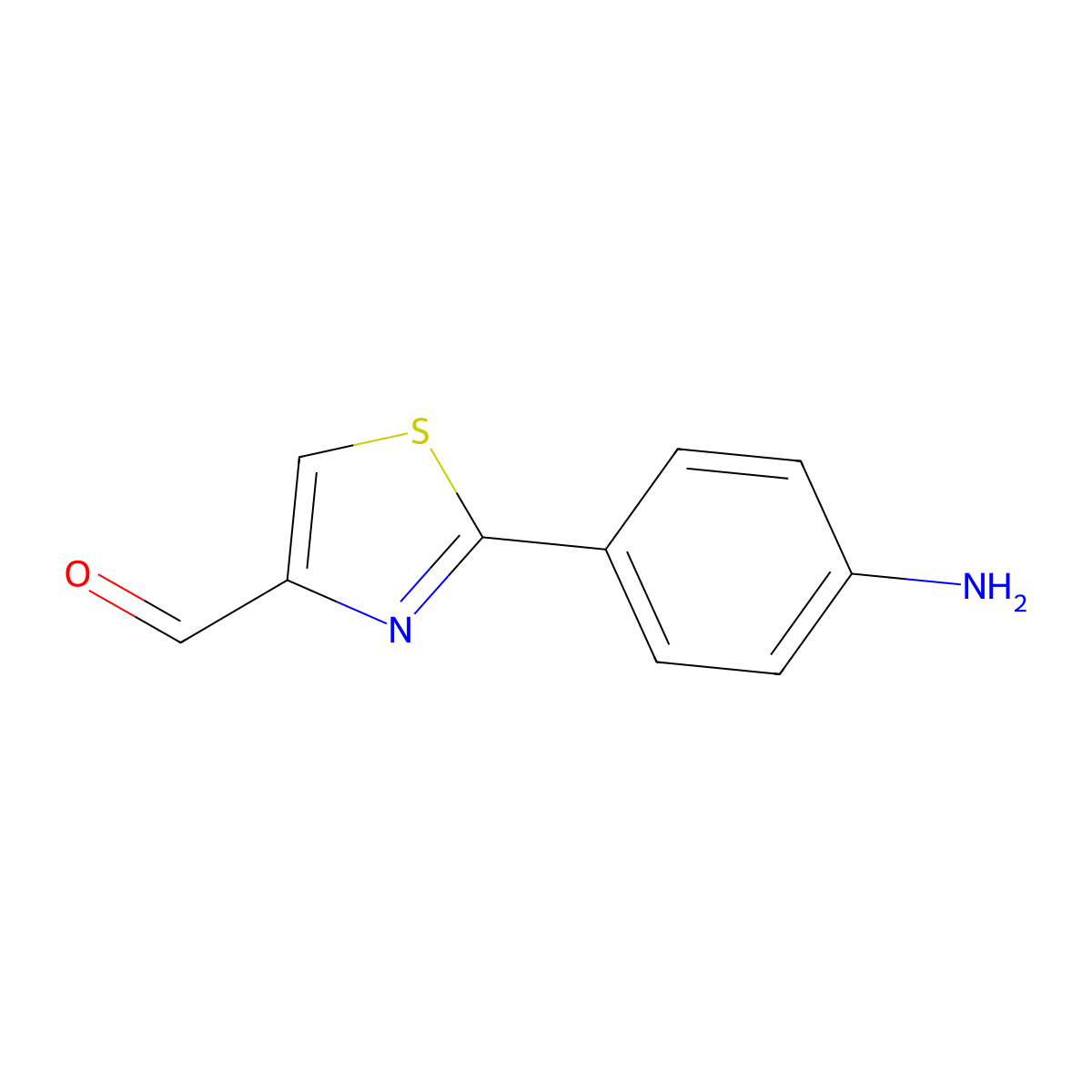 2-(4-Aminophenyl)thiazole-4-carbaldehyde molecular structure, CAS 55327-25-8