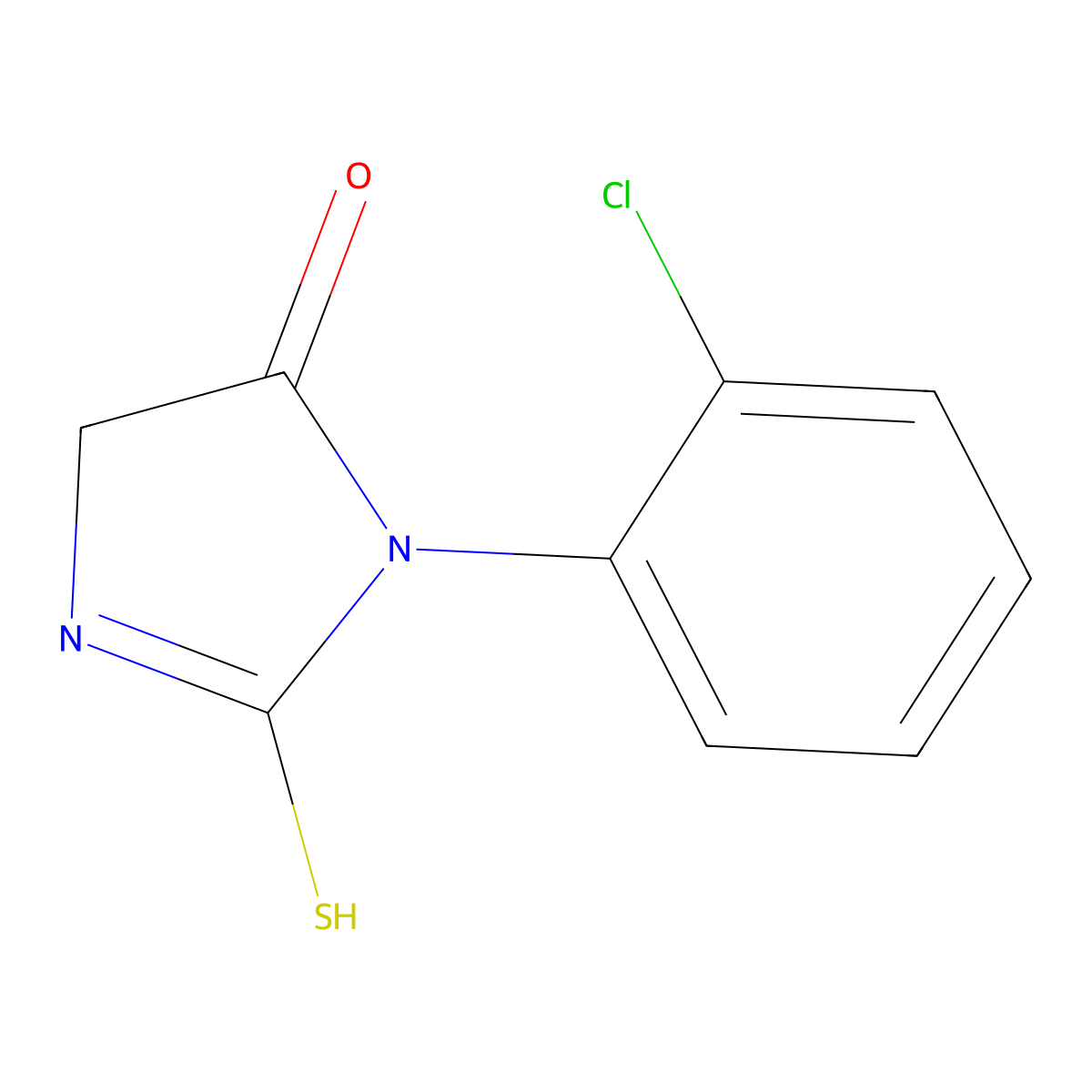 1-(2-chlorophenyl)-2-sulfanyl-4,5-dihydro-1H-imidazol-5-one molecular structure, CAS 55327-42-9