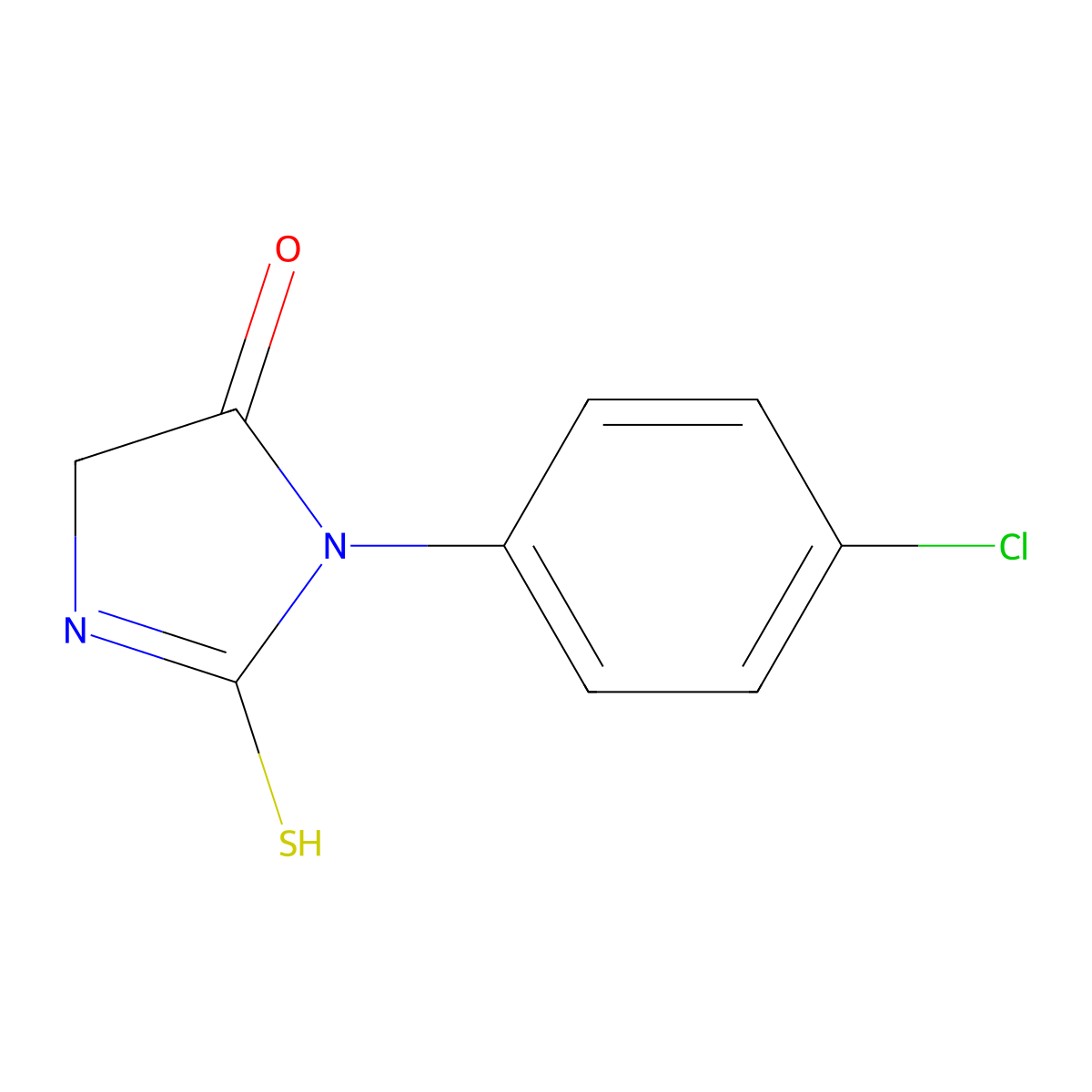 1-(4-chlorophenyl)-2-sulfanyl-4,5-dihydro-1H-imidazol-5-one molecular structure, CAS 55327-43-0