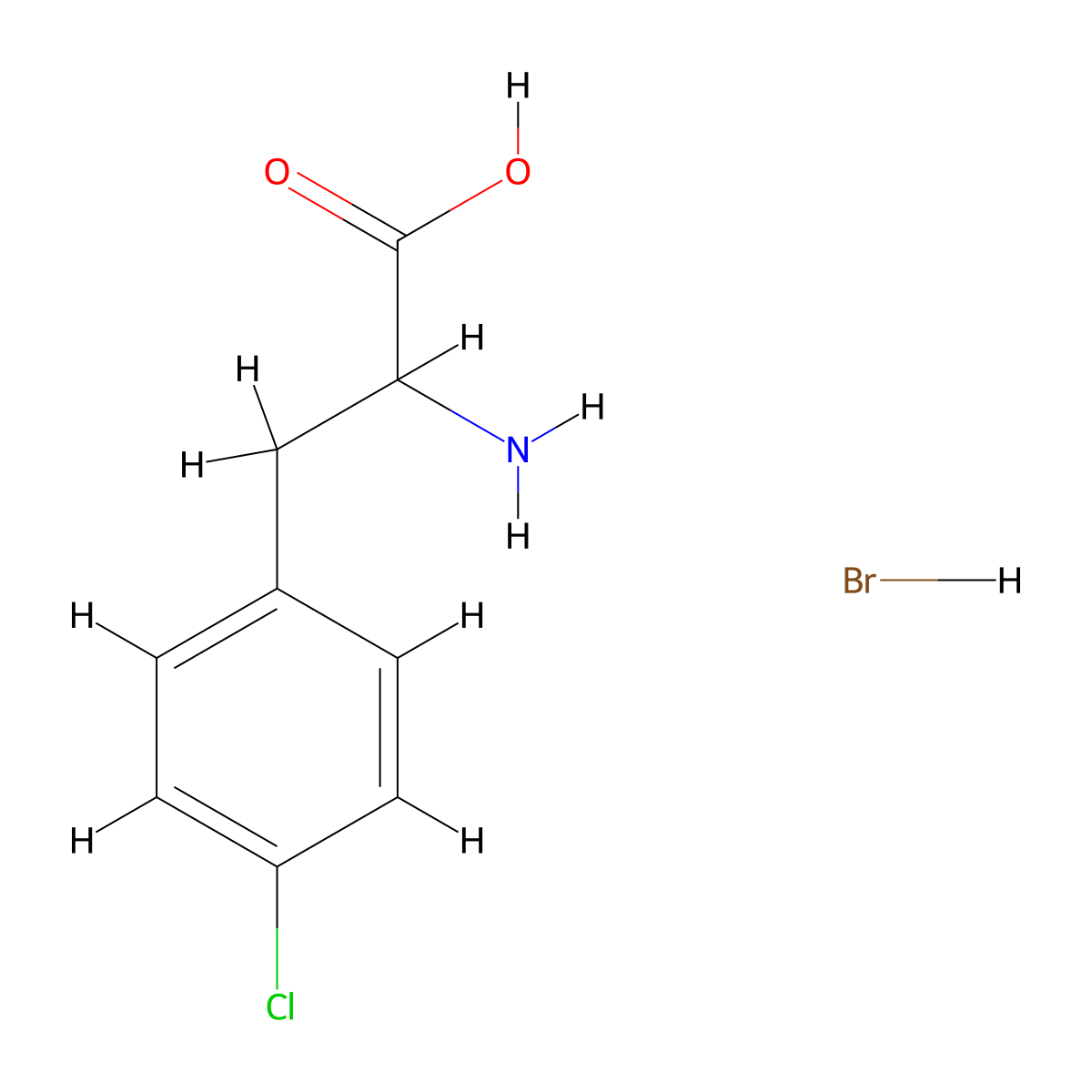 2-Amino-3-(4-chlorophenyl)propanoic acid hydrobromide molecular structure, CAS 55327-86-1