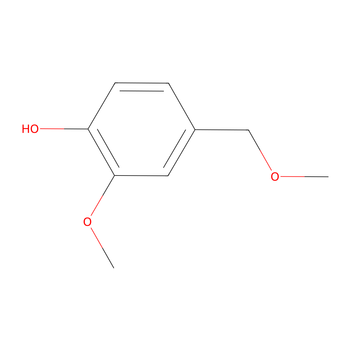 2-Methoxy-4-(methoxymethyl)phenol molecular structure, CAS 5533-03-9